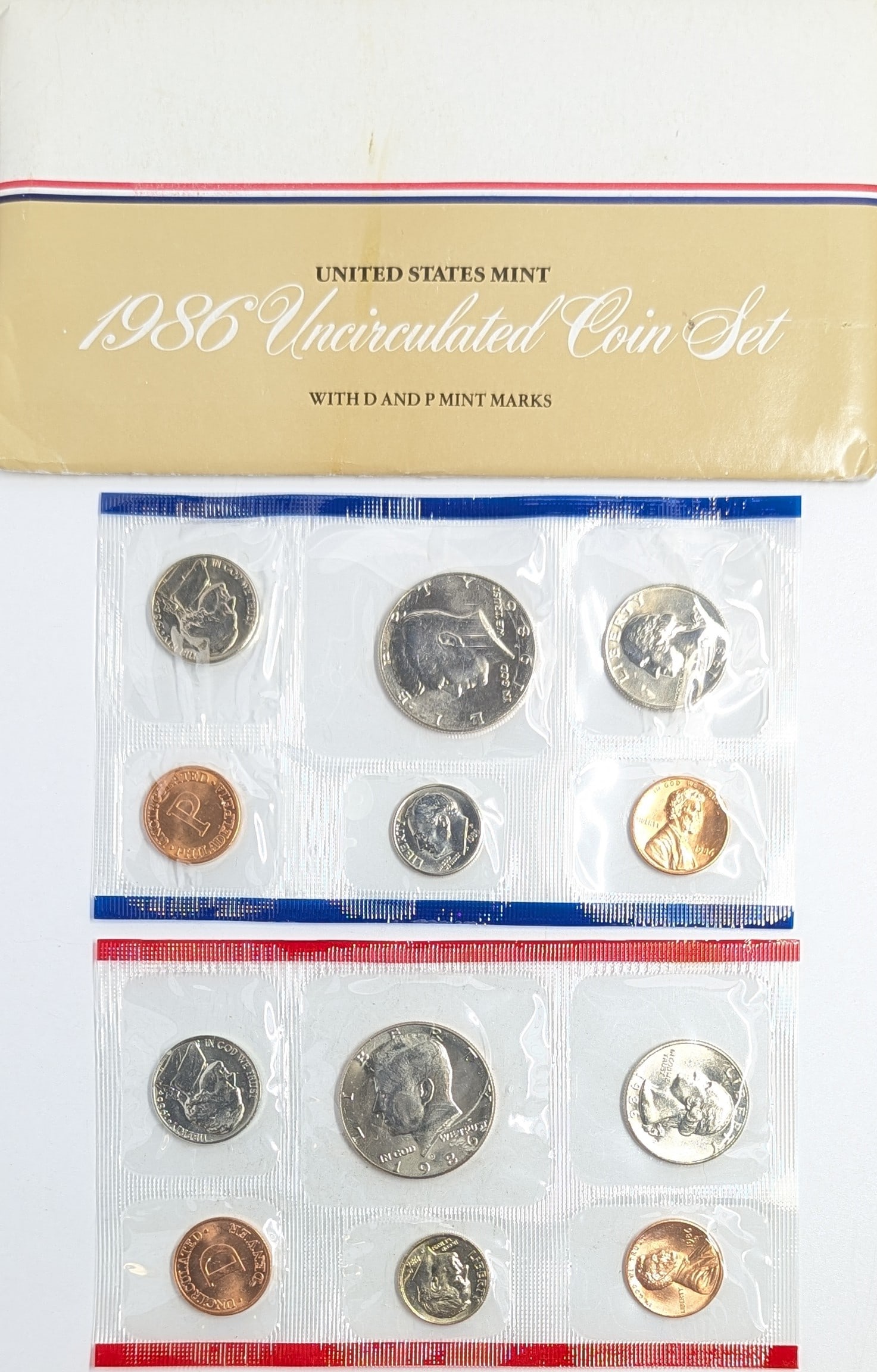 1986 US Mint Uncirculated Coin Set: Coin