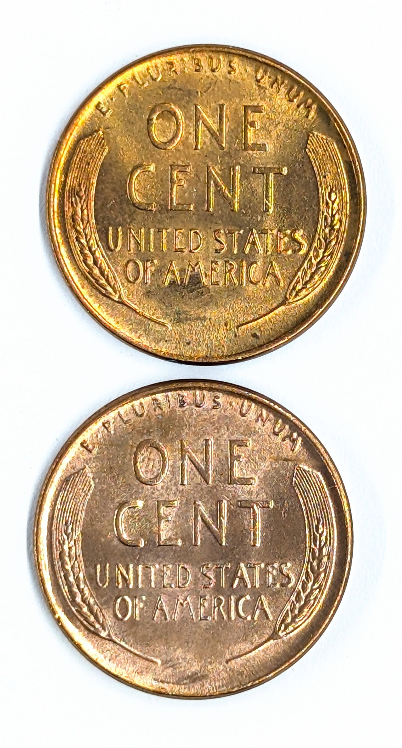 Lot of 2 Wheat Cents - 1945, 1946 - Uncirculated - 2