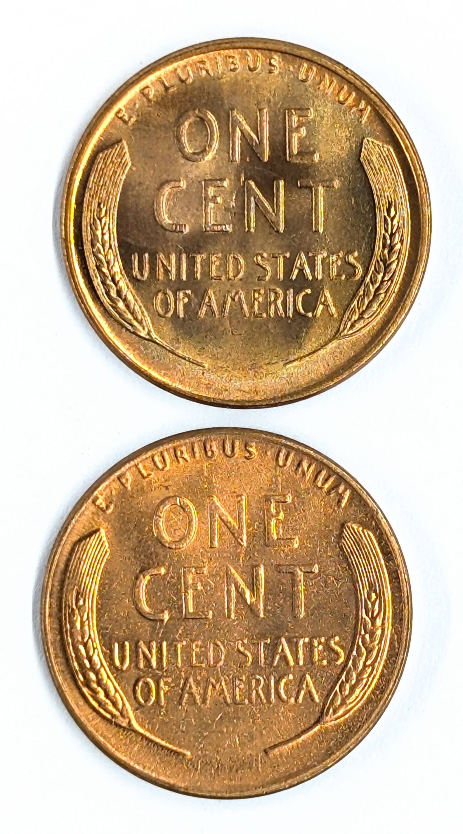 Lot of 2 Wheat Cents - 1947 P/D - Uncirculated - 2