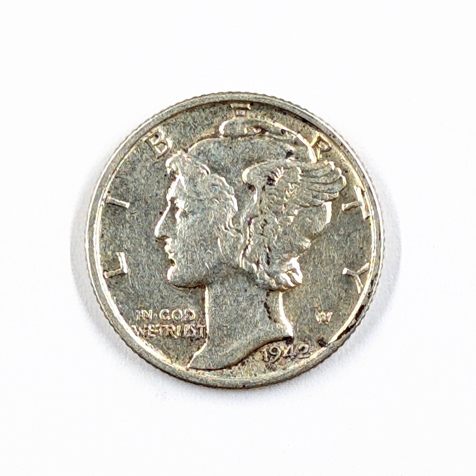 1942 Silver Mercury Dime - AU: Silver