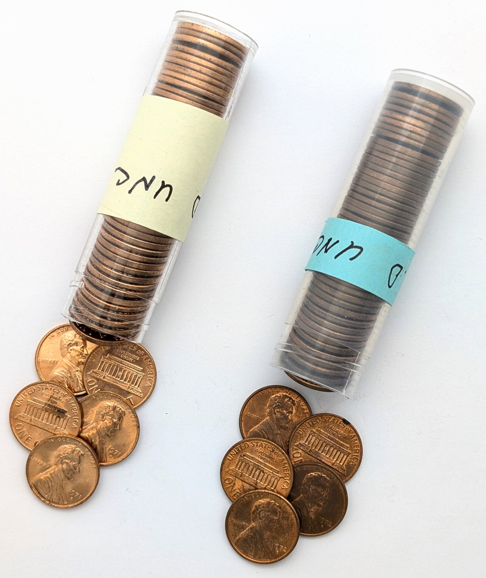 Lot of 2 Tubes of 50 (each) Lincoln Cents - Uncirculated 1971-S & 1972-S: Coin