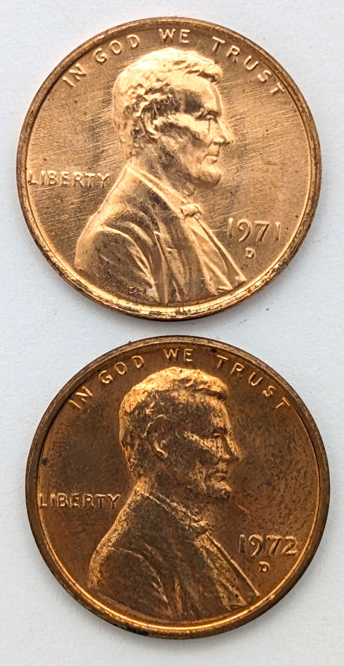 Lot of 2 Tubes of 50 (each) Lincoln Cents - Uncirculated 1971-S & 1972-S - 2