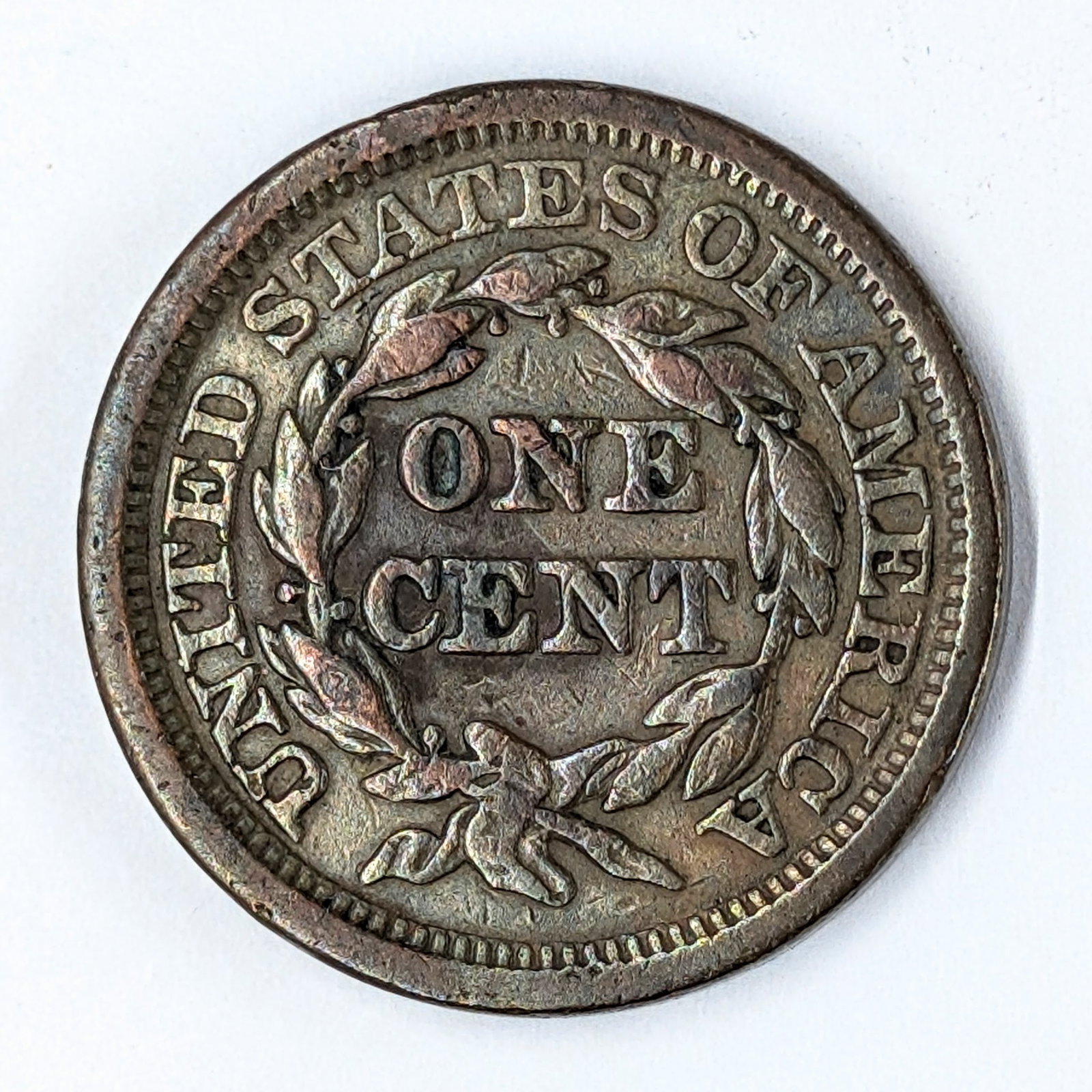 1844 Large Cent - Toned - 2