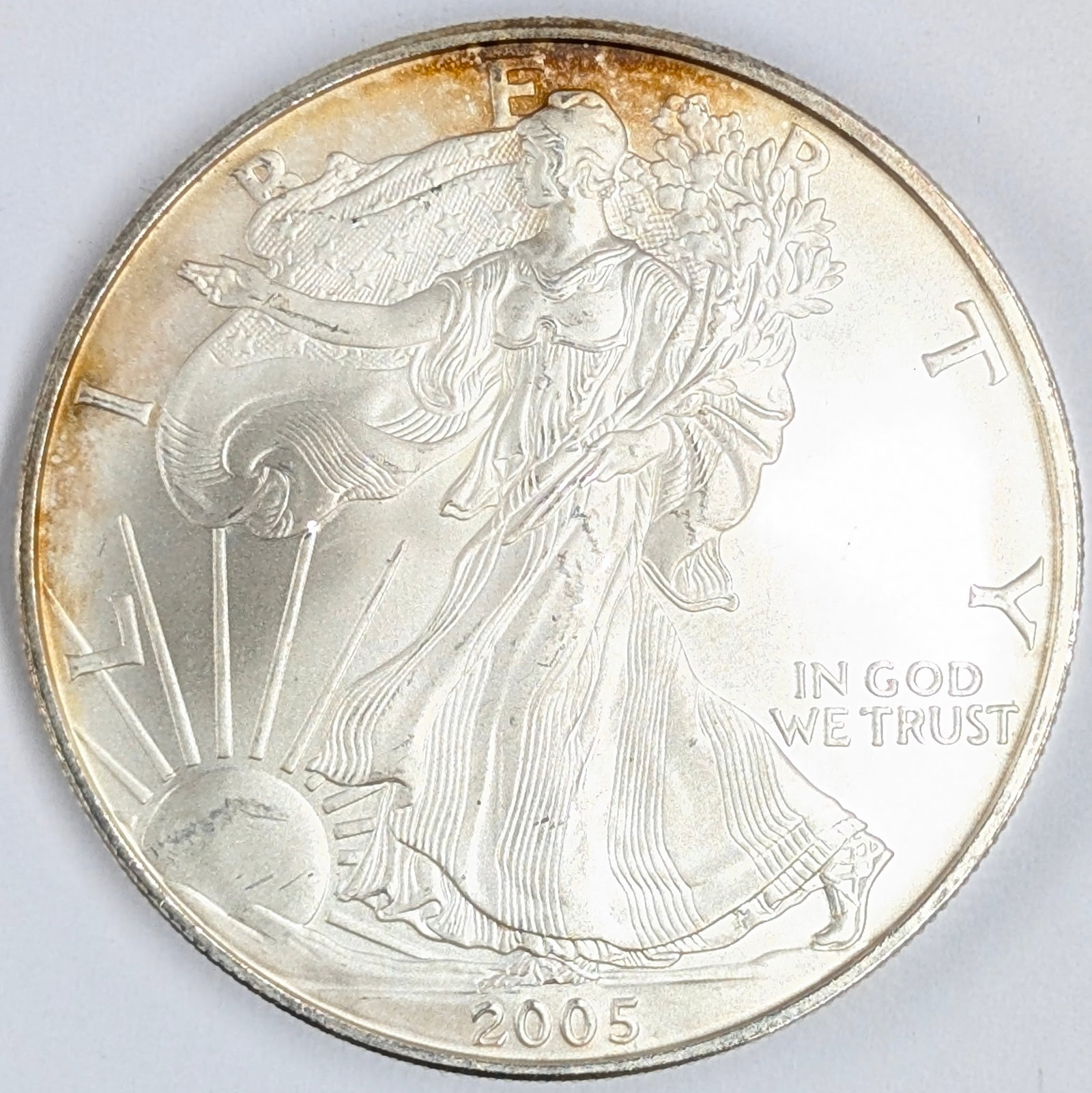 2005 American Silver Eagle Dollar - Lightly Toned (1 of 2)