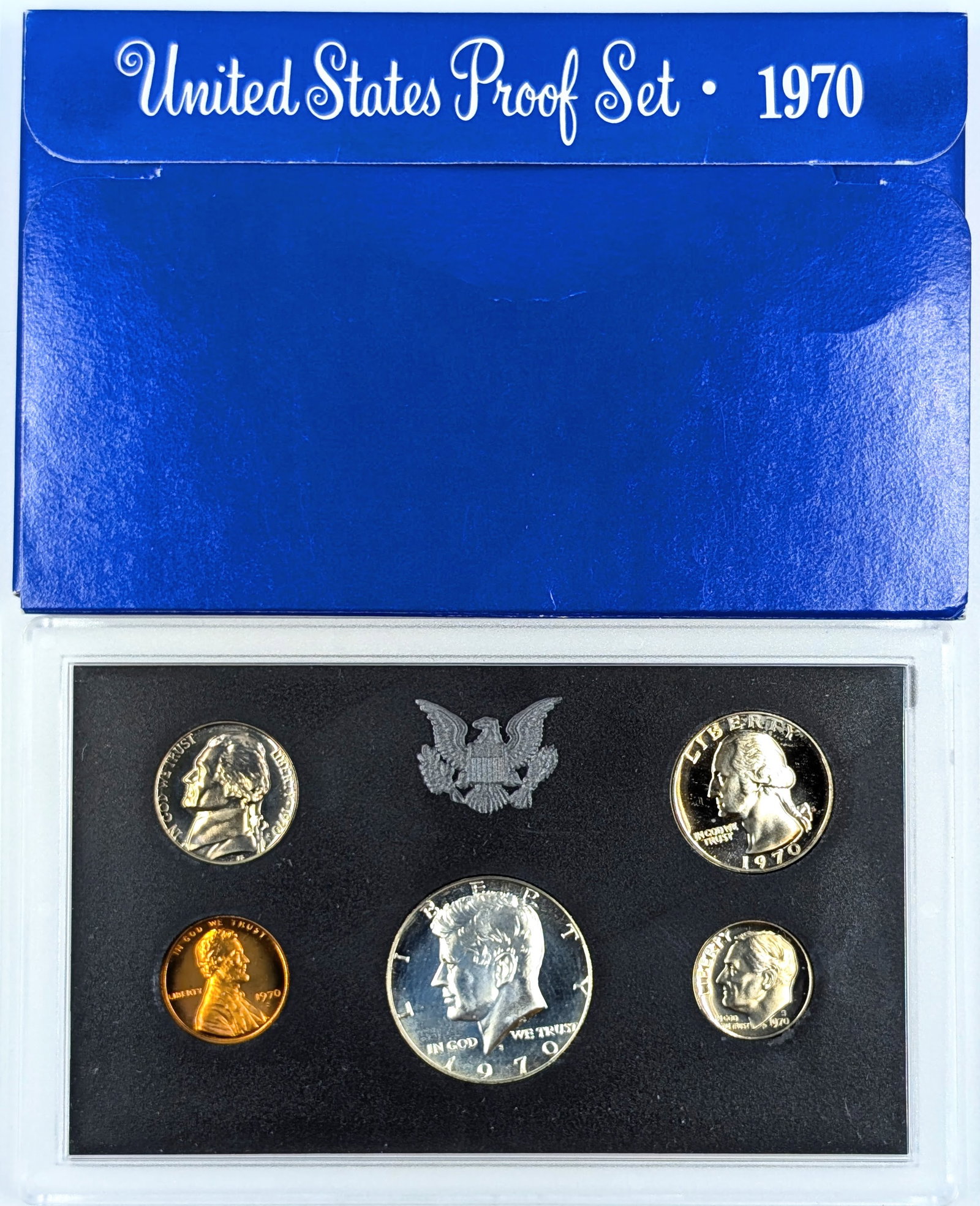 1970 US Mint Proof Set w/ Silver JFK Half: 40% Silver