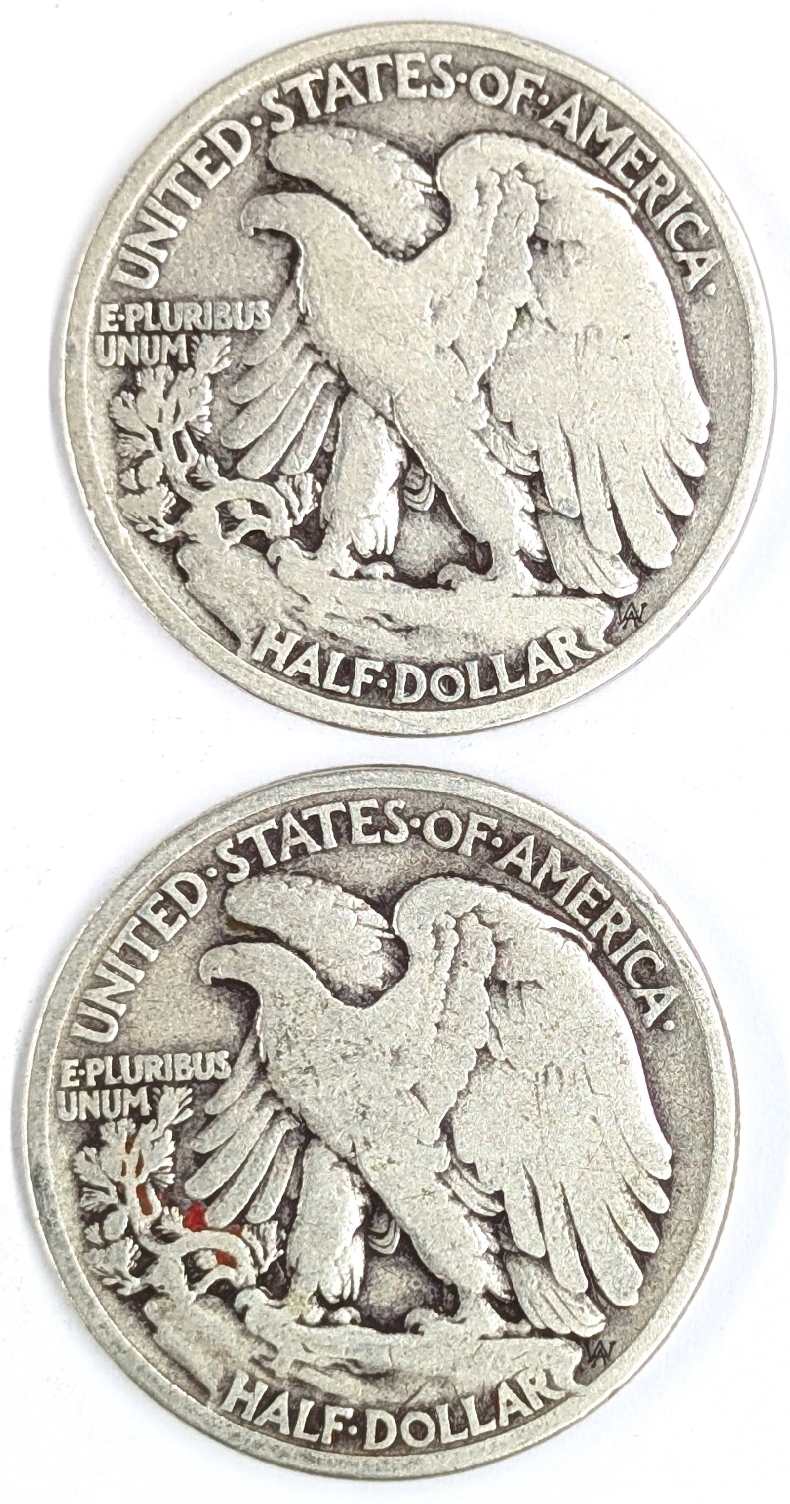 Lot of 2 Silver Walking Liberty Half Dollars - 1935, 1936 - 2