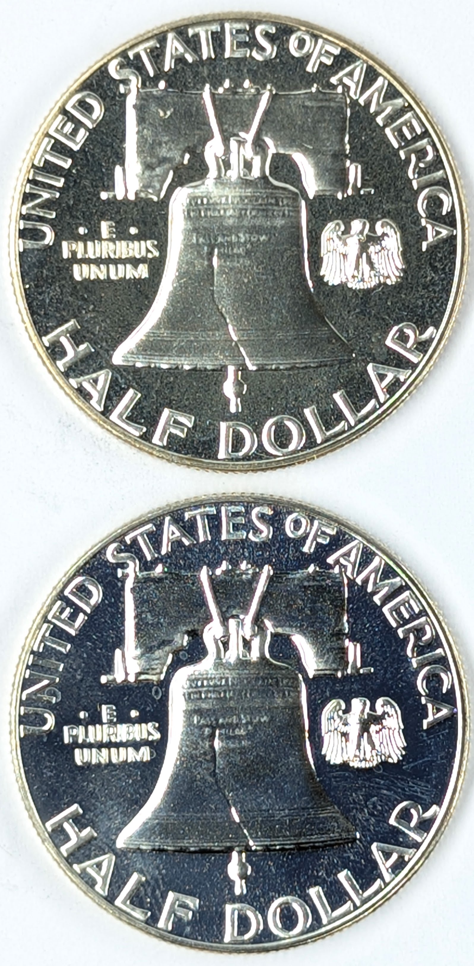 Lot of 2 Silver Franklin Half Dollars - Both 1963 Proof - 2