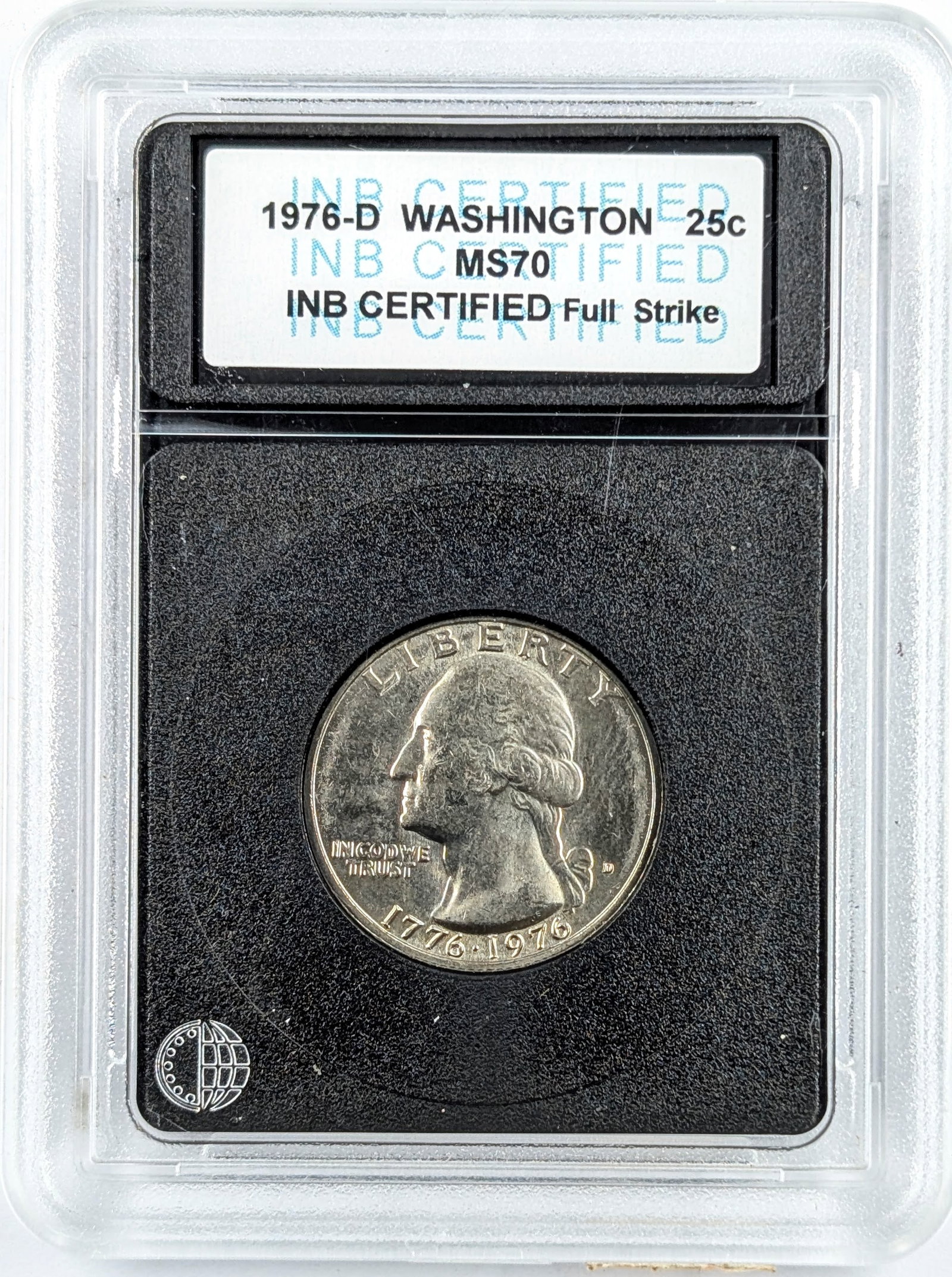 INB 1976-D MS70 Washington Bicentennial Quarter: Coin