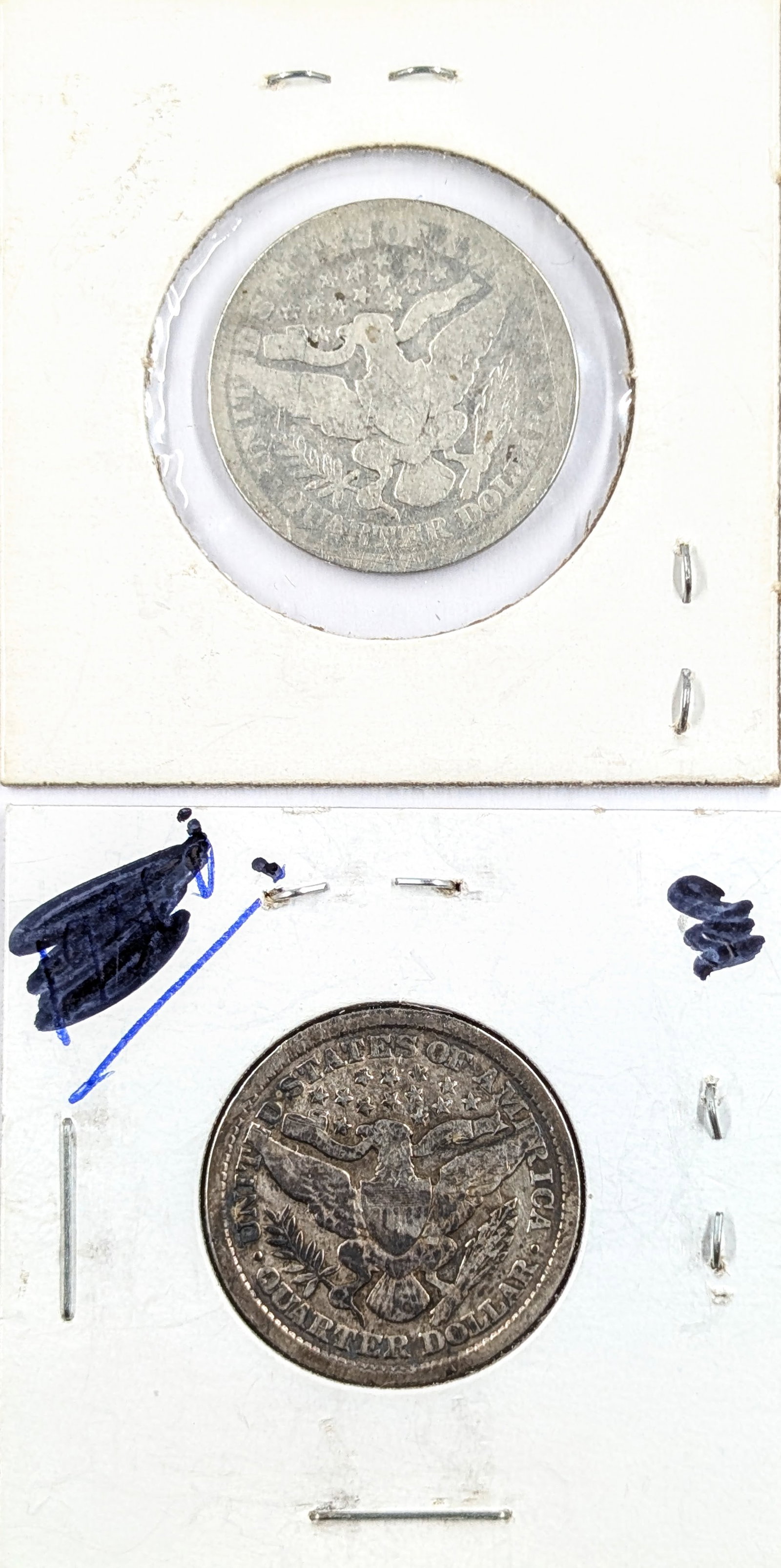 Lot of 2 Silver Barber Quarters - 1894, 1895 - 2