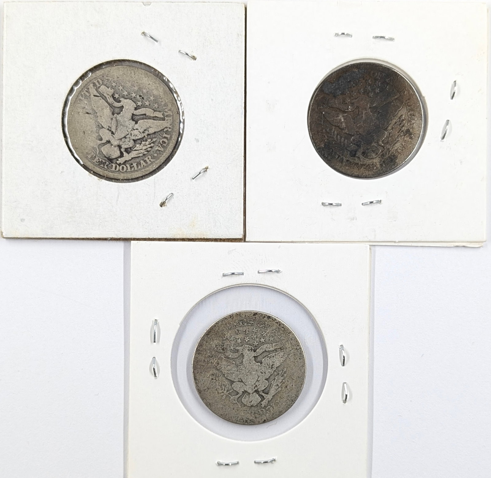 Lot of 3 Silver Barber Quarters - 1897, 1900, 1911 - 2
