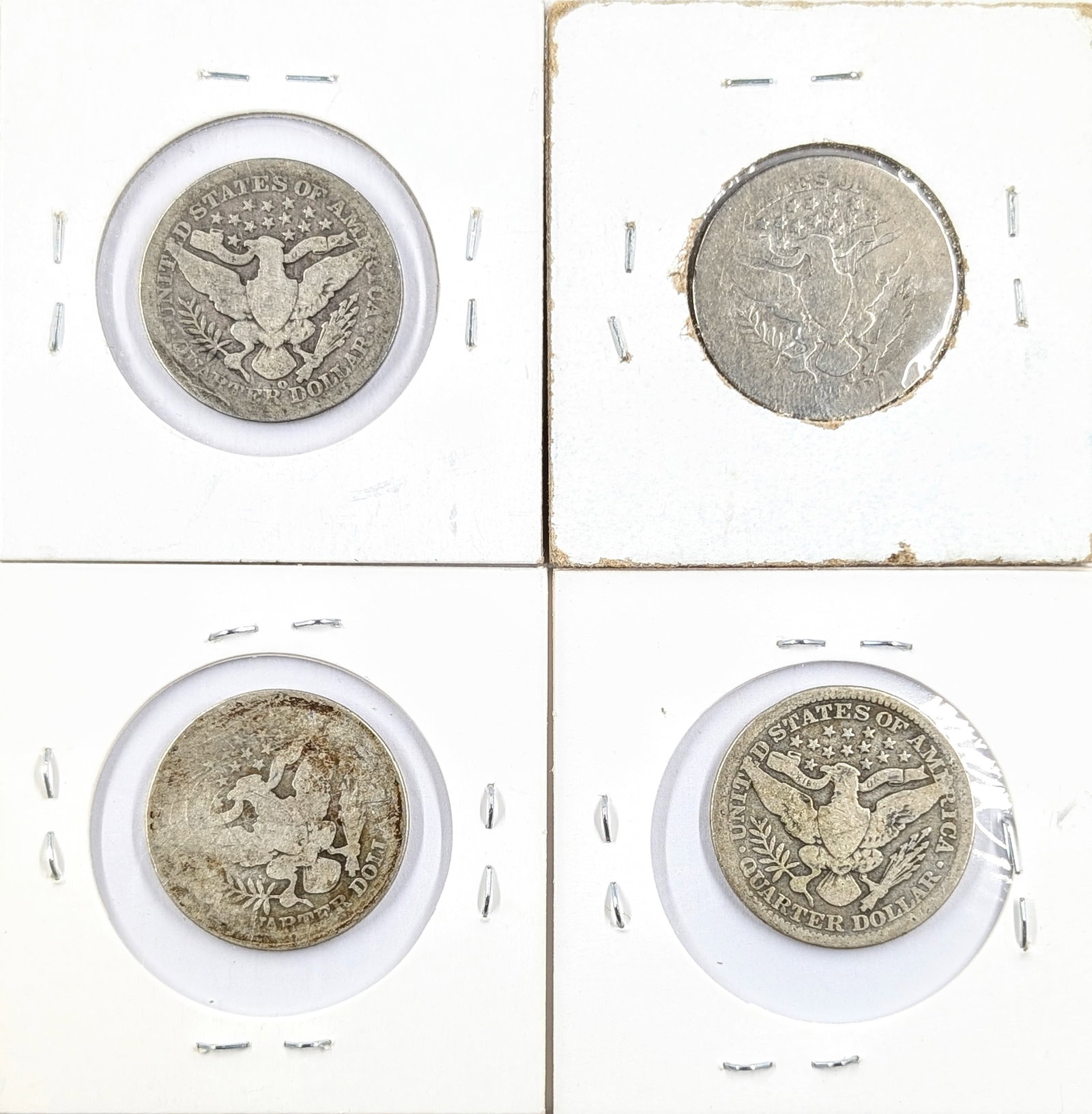 Lot of 4 Silver Barber Quarters - 1905-1916 - 2