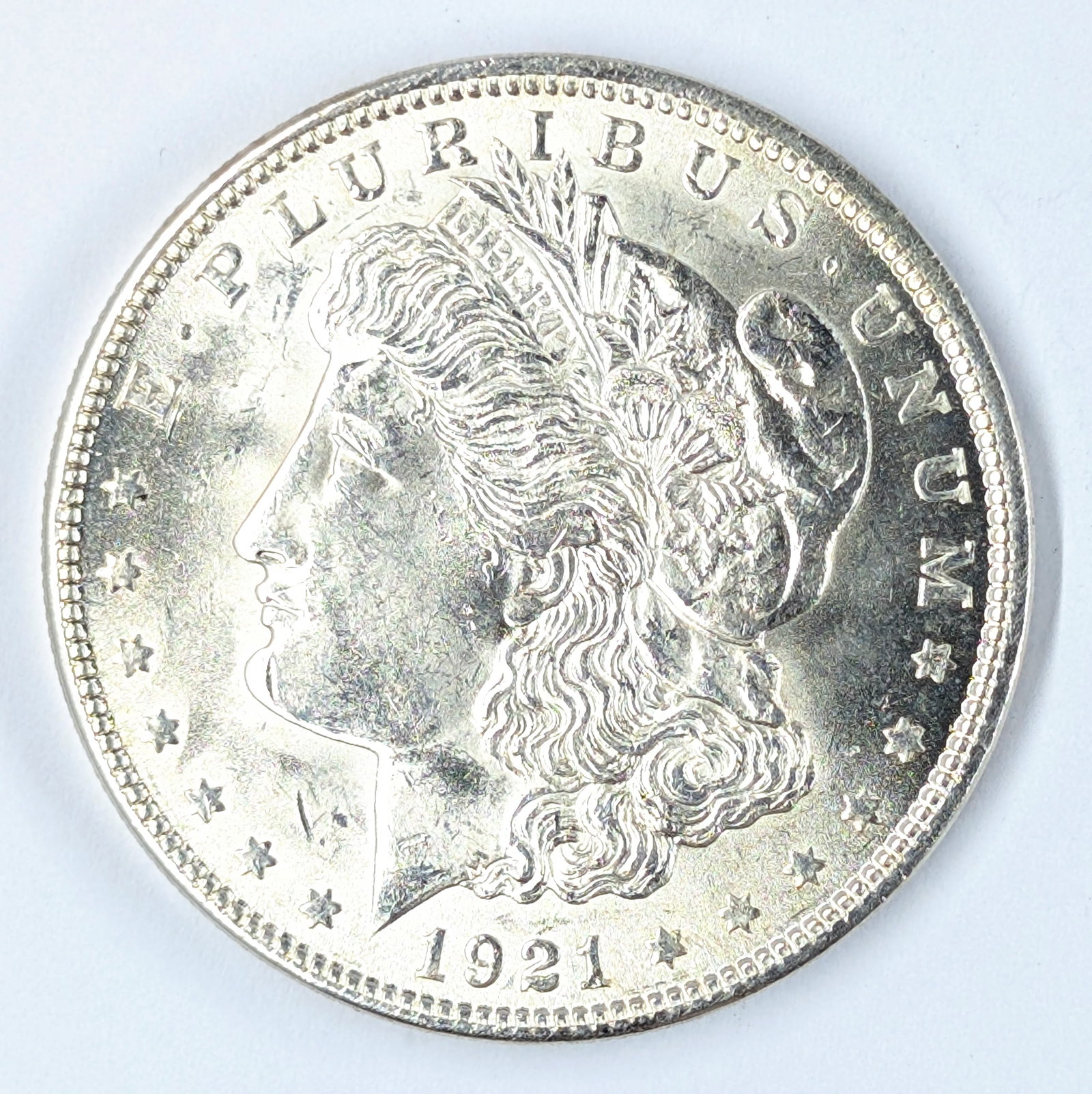 1921 Morgan Silver Dollar - AU, Lightly Toned: Silver