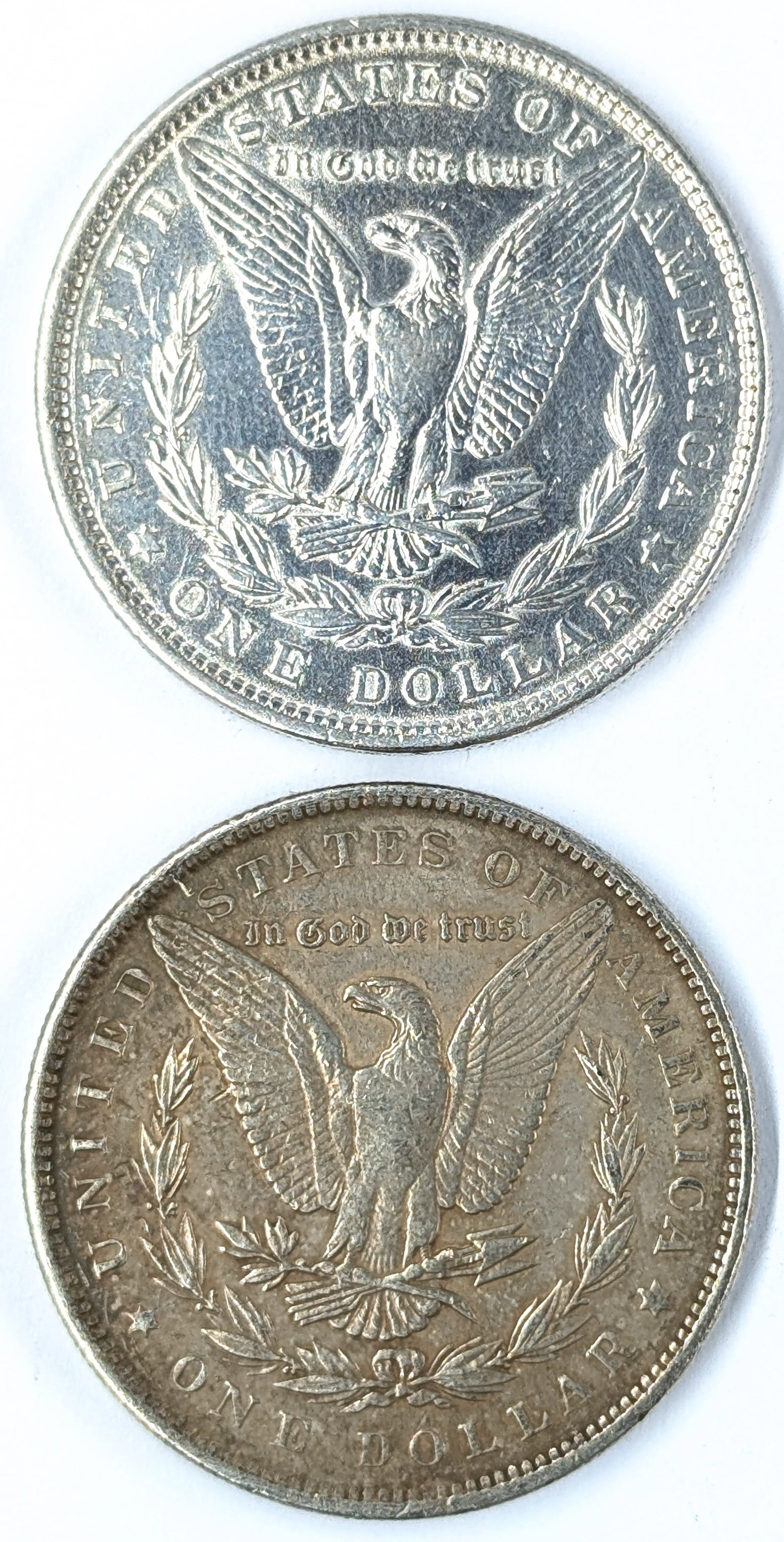 Lot of 2 Morgan Silver Dollars - 1886, 1889 - 2