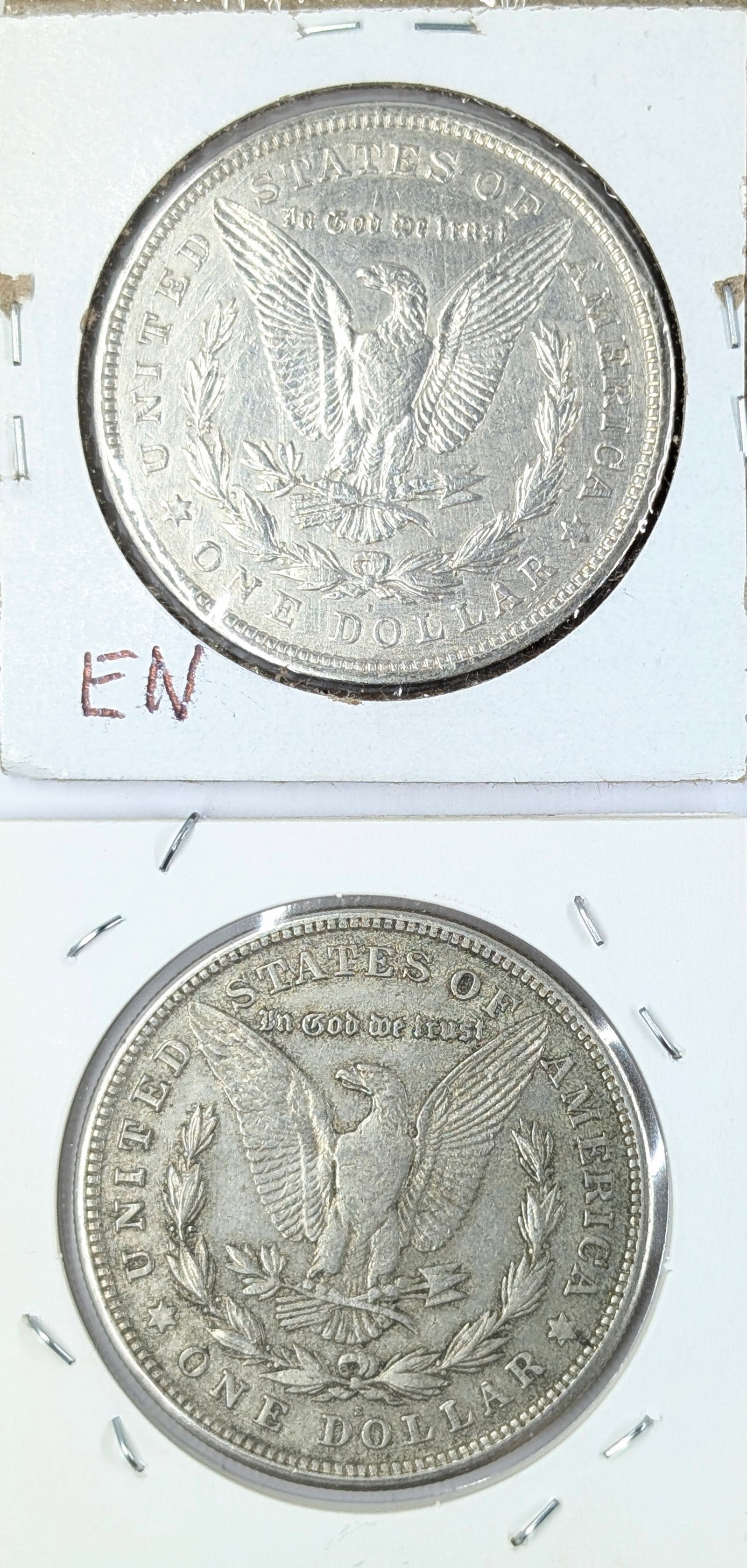 Lot of 2 Morgan Silver Dollars - 1921 D/S - 2