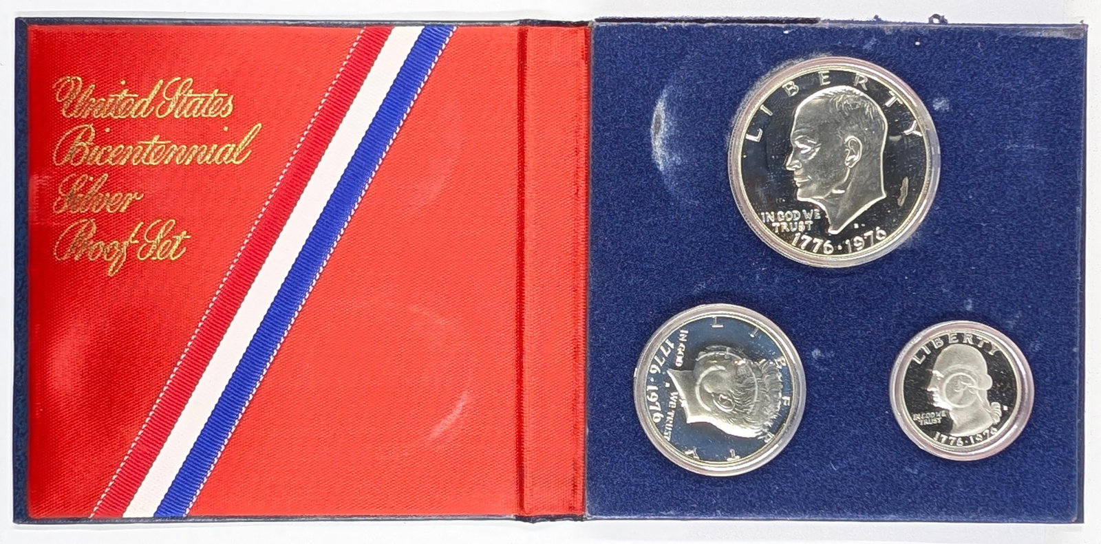 1976 US Mint Bicentennial Silver Proof 3-Coin Set: Silver