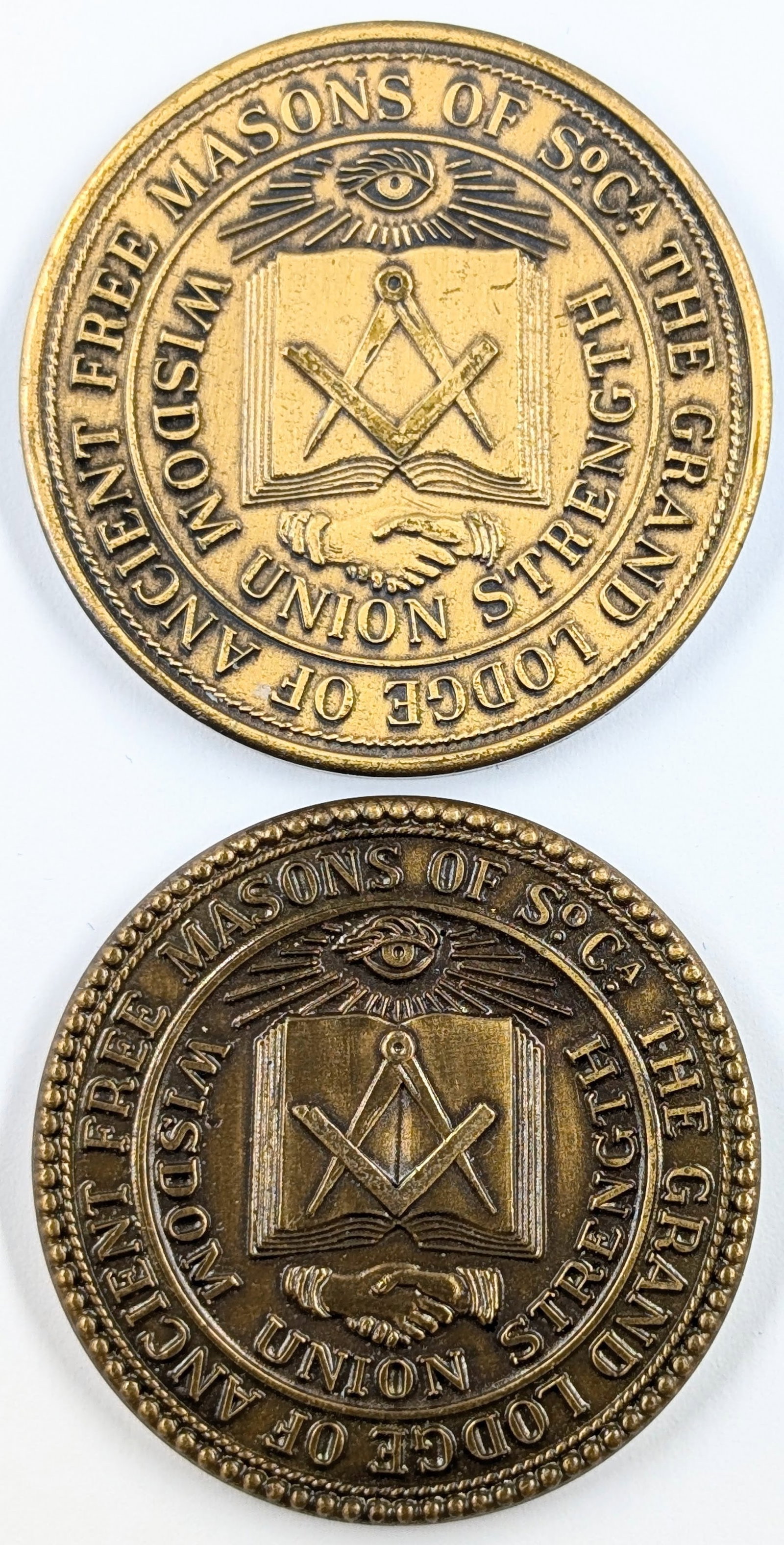 Lot of 2 Freemasons of South Carolina Tokens - 2