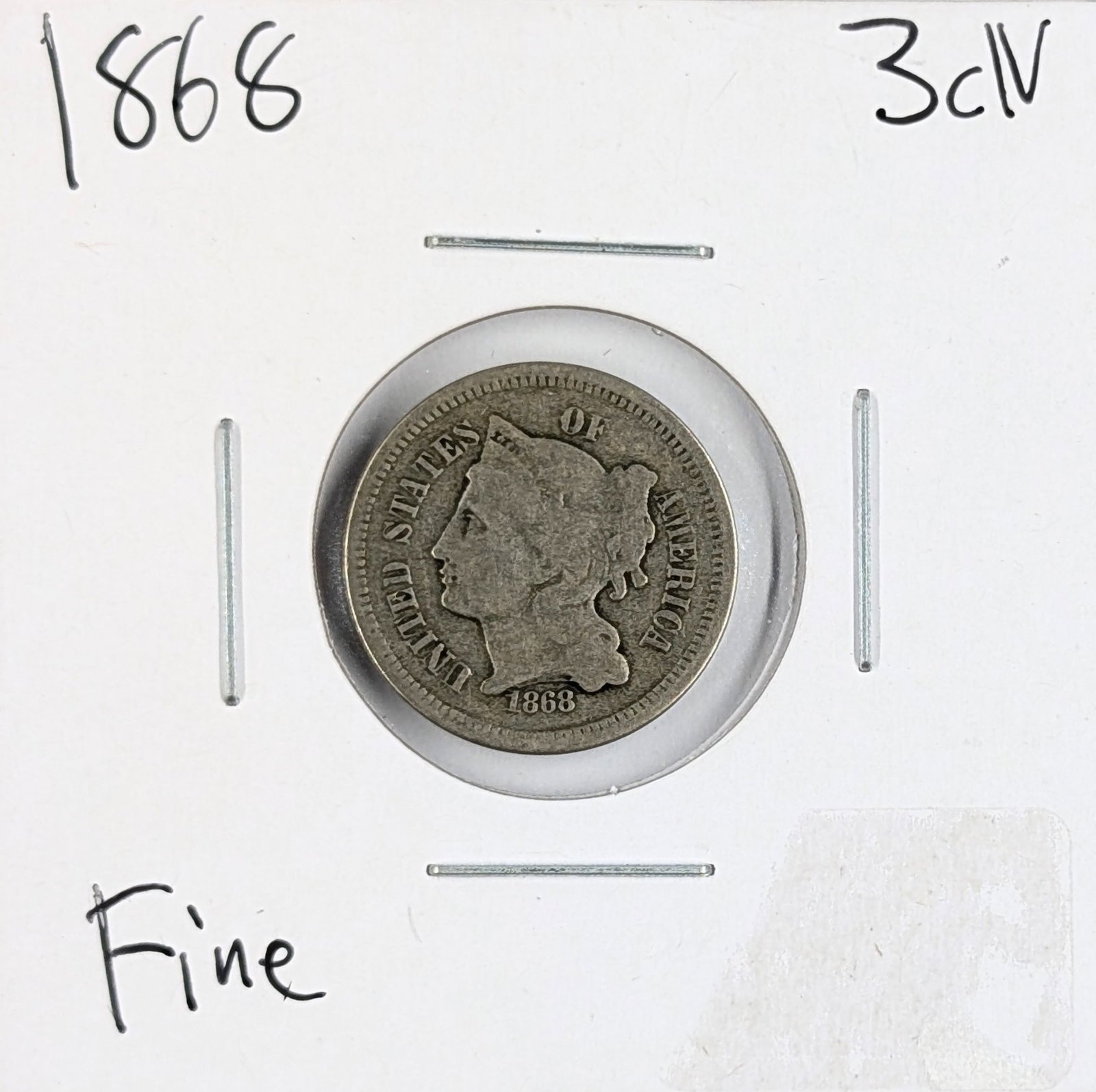 1868 Three Cent Nickel: Coin