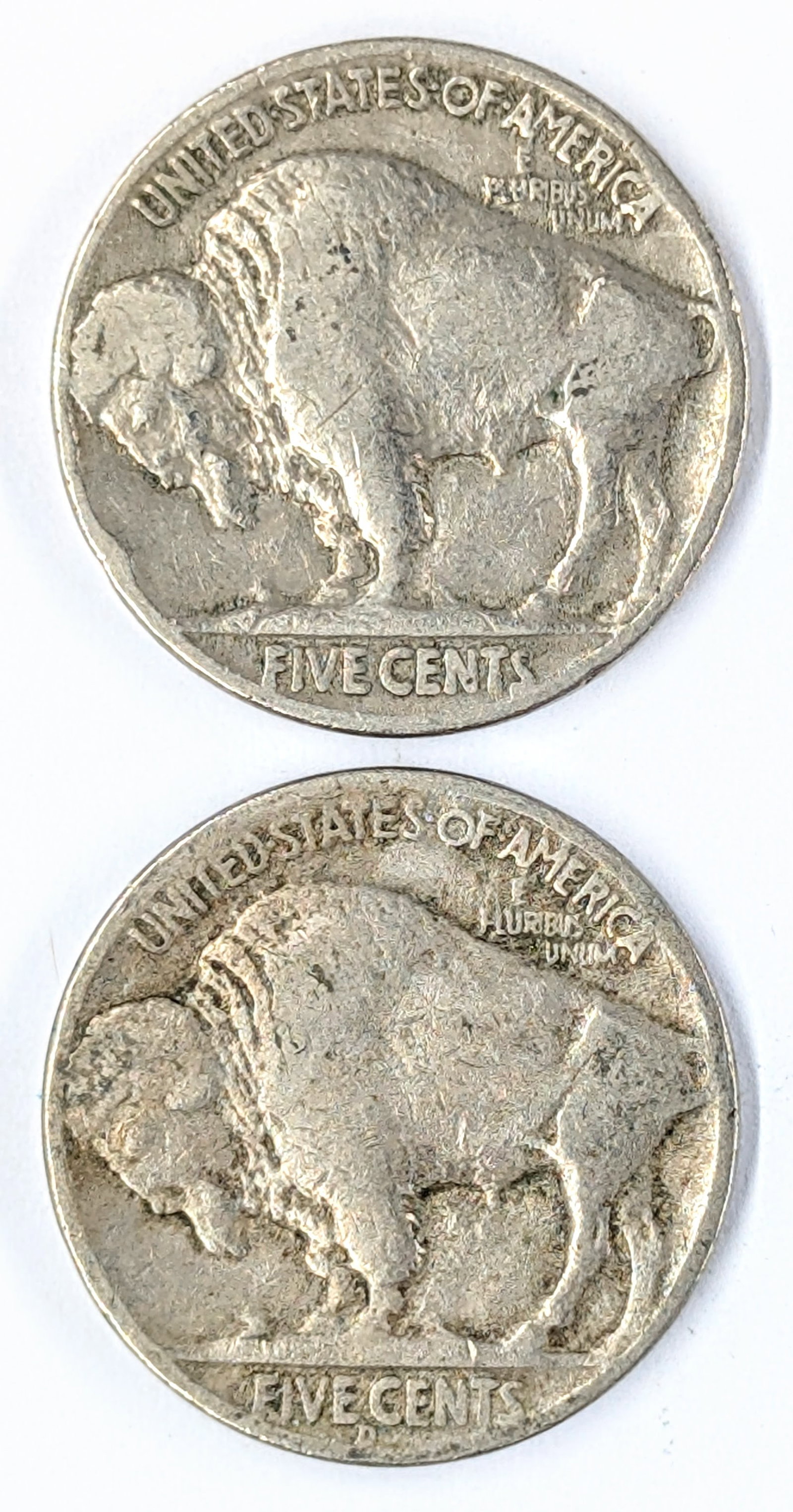 Lot of 2 Buffalo Head Nickels - 1936 P/D - 2