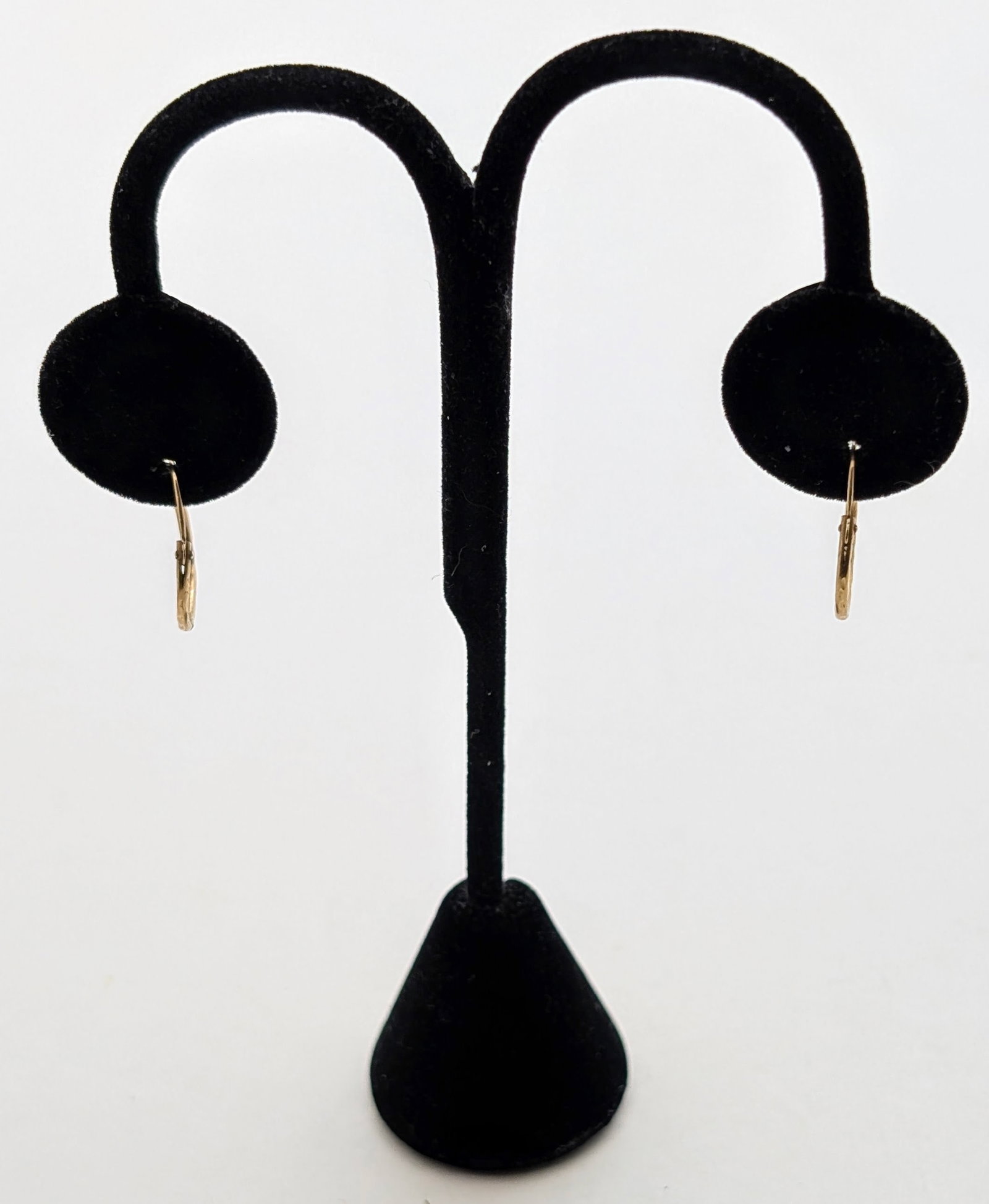 Vintage 14K Gold Hoop Earrings Featuring a Textured Design- .43g - 4