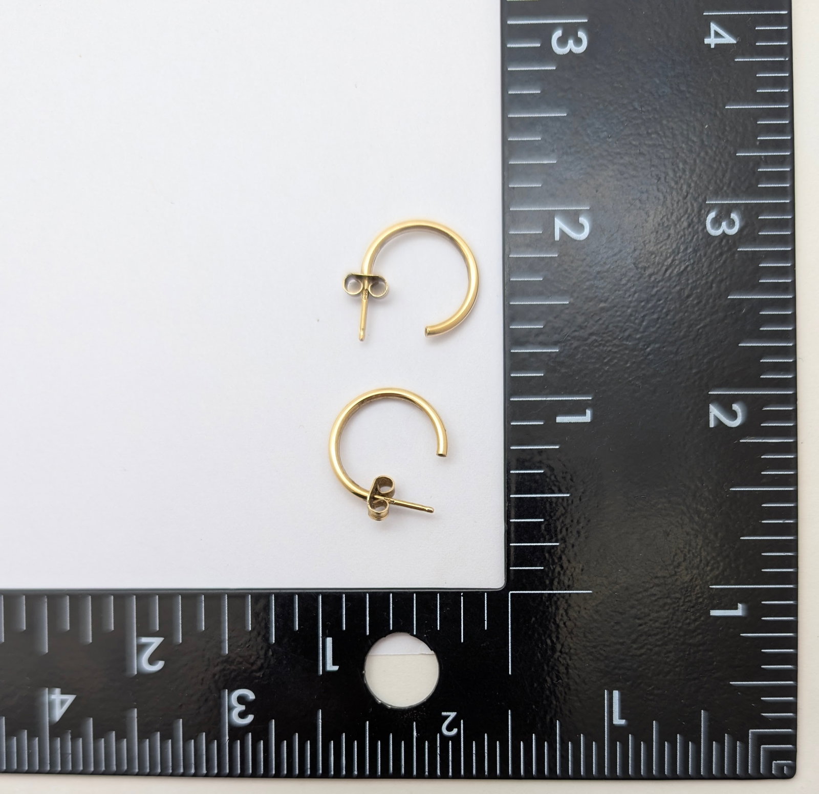 14k Gold Open Hoop Earrings- 1g - 5