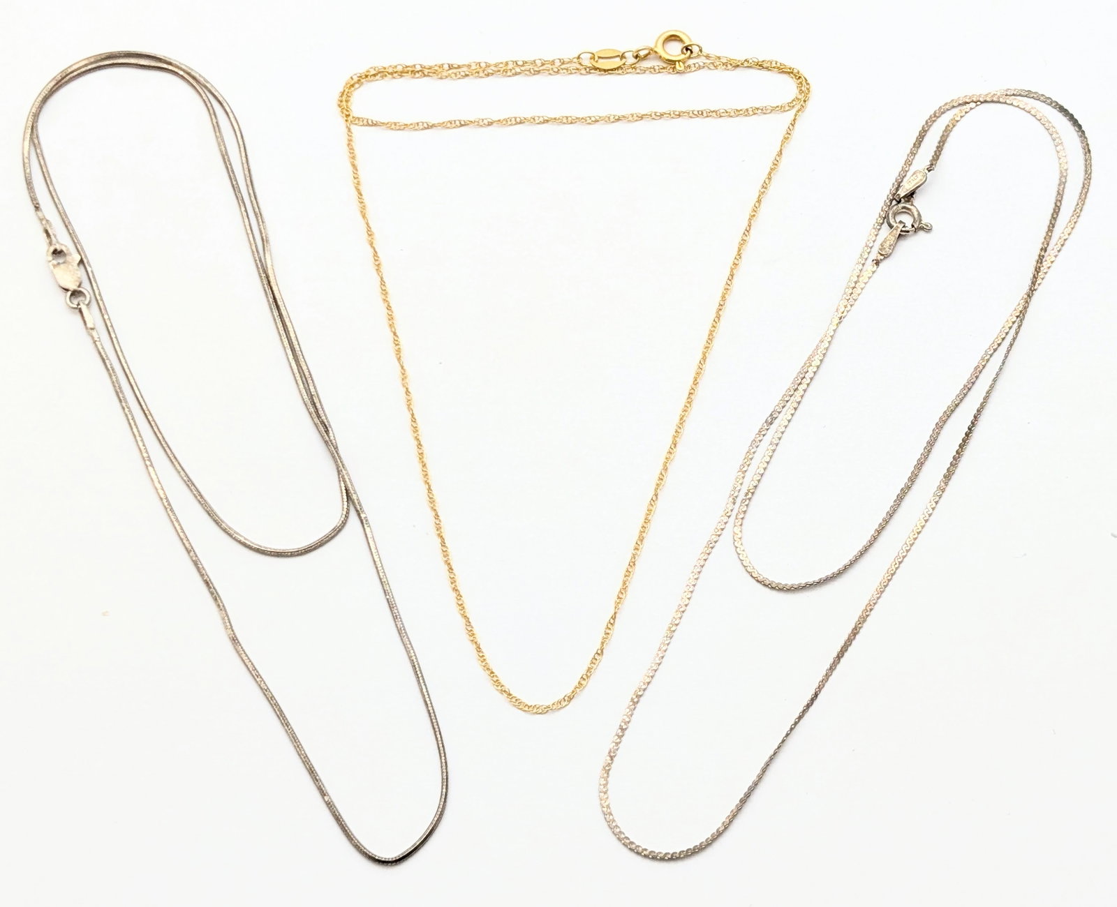 Lot of 3 Sterling Silver Chain Necklaces: Jewelry