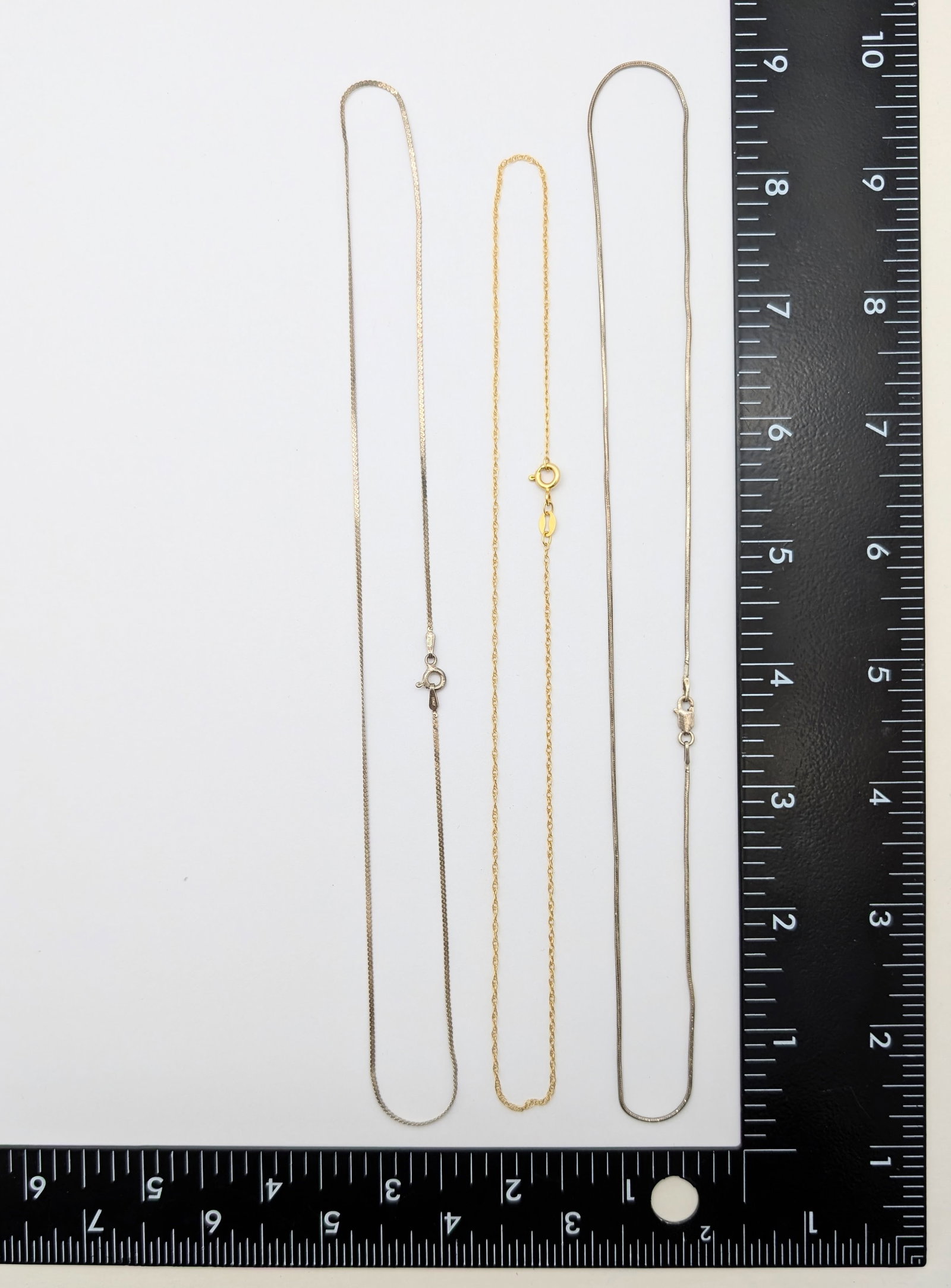 Lot of 3 Sterling Silver Chain Necklaces - 6