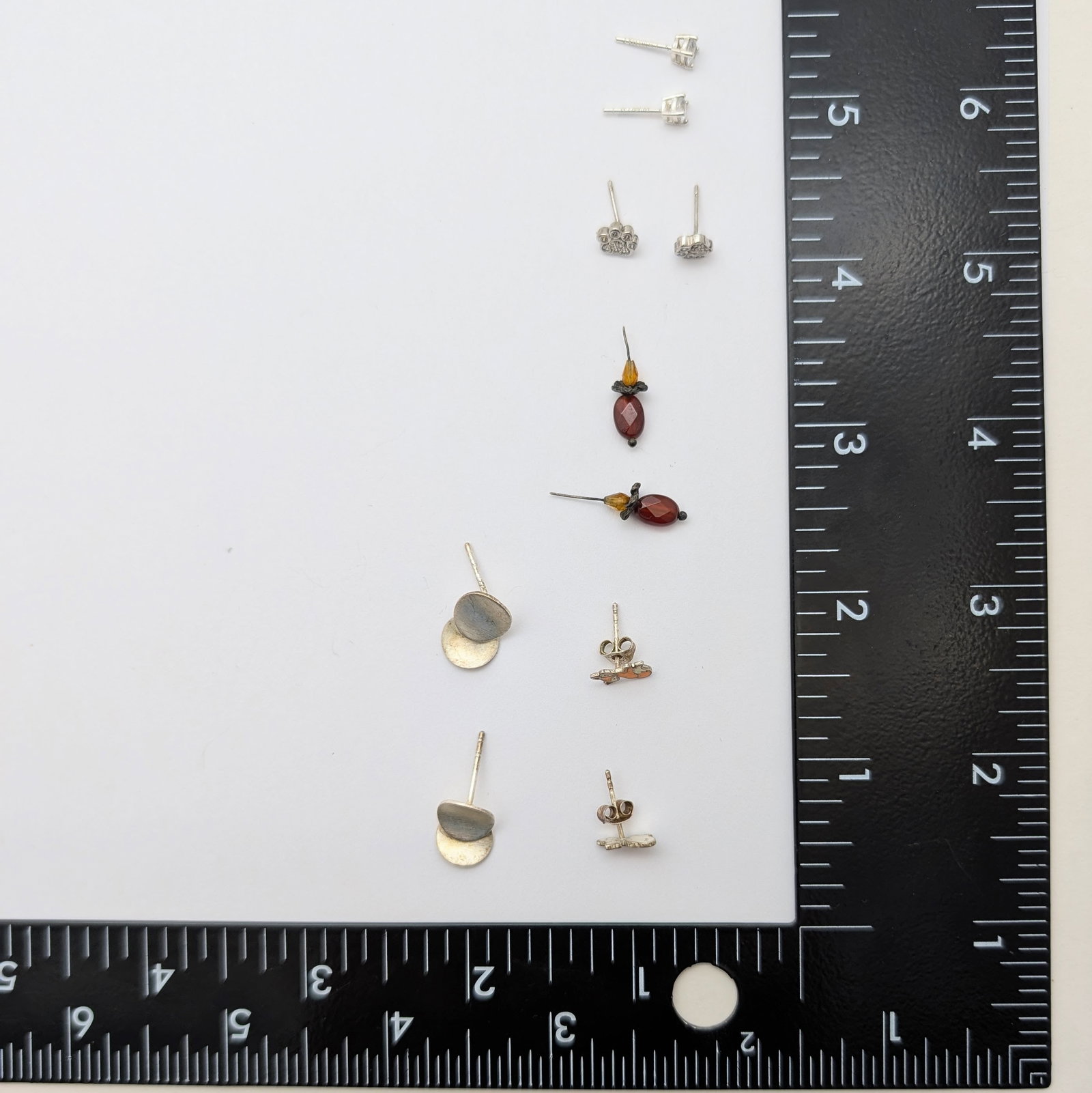 Lot of 5 Sterling Silver Earrings - Clemson, Fox, etc. - 7