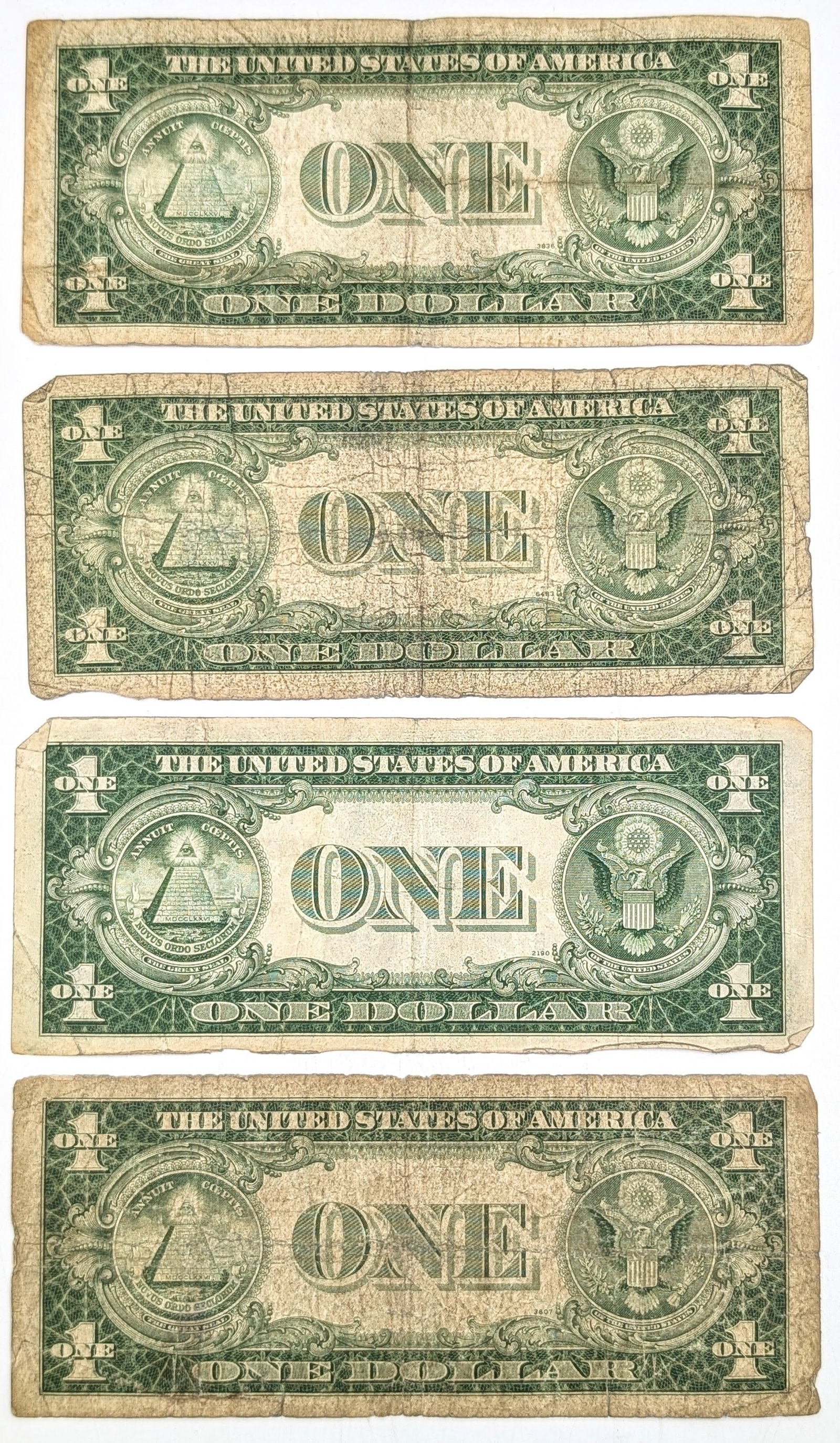 Lot of 4 - 1935 A/C/E $1 Notes - Silver Certificates - 2