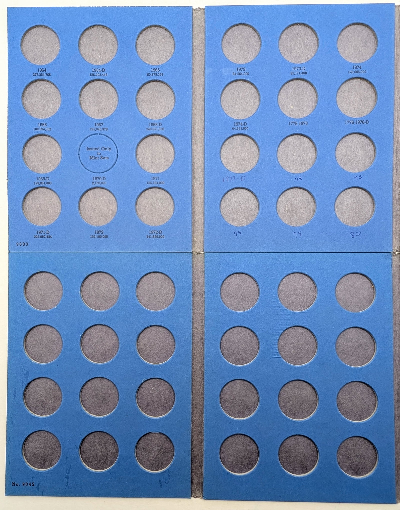 Lot of 2 Whitman John F Kennedy Half Dollar Books - Empty - 2