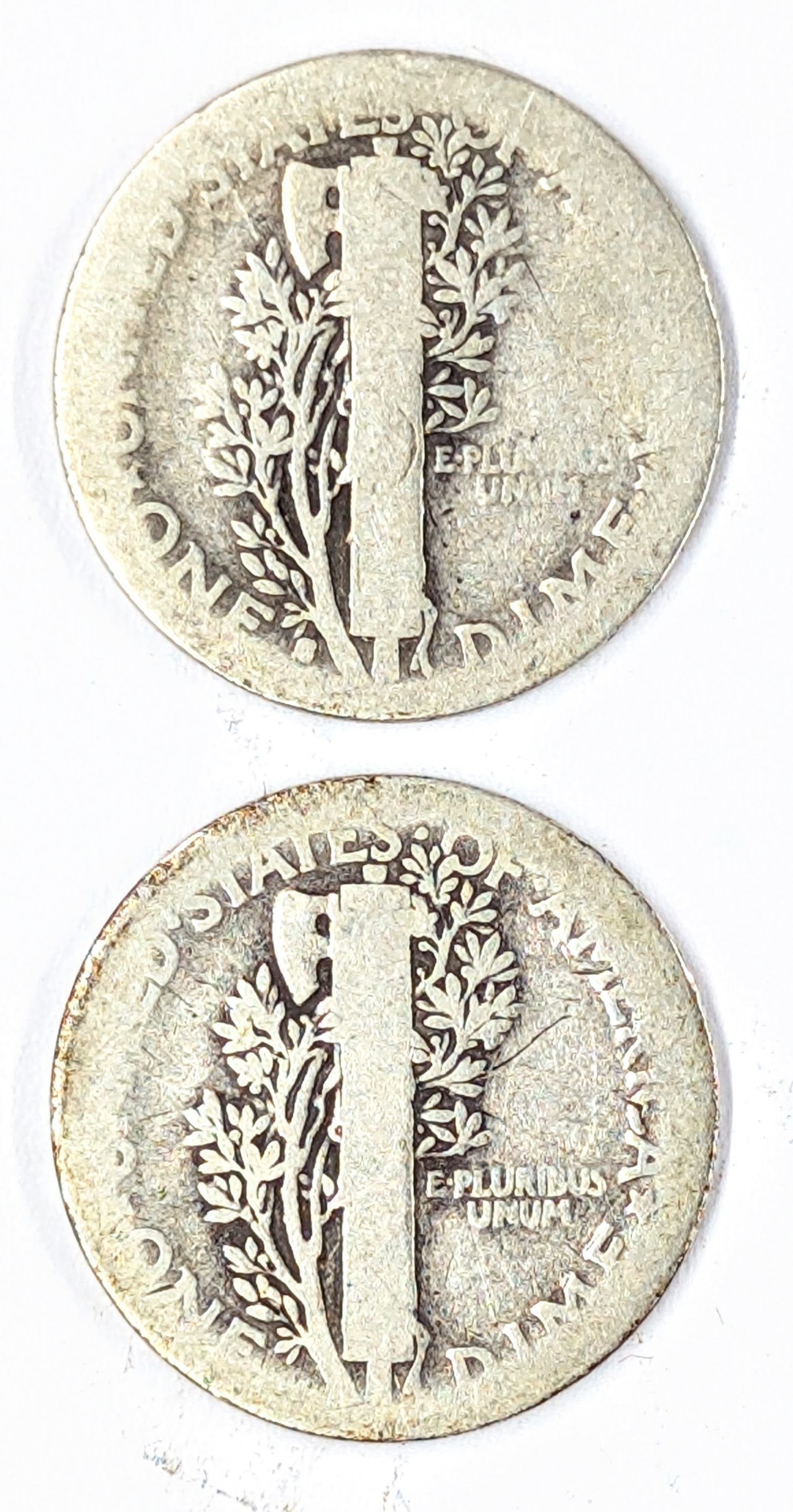 Lot of 2 Silver Mercury Dimes - 1916 P/S - 2