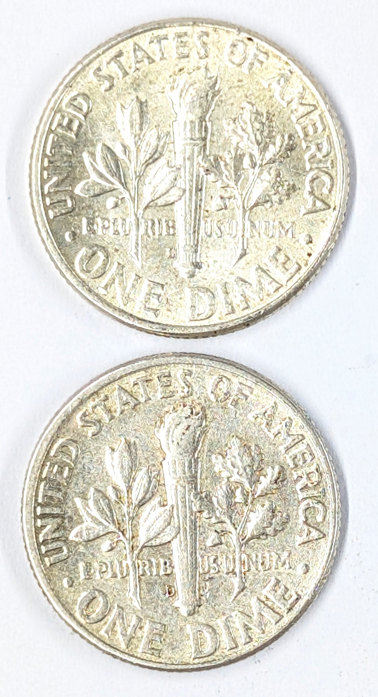 Lot of 2 Silver Roosevelt Dimes - Both 1964-D - 2