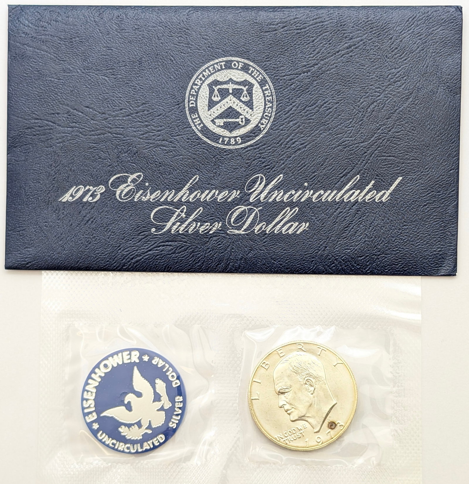 1973 Eisenhower " Ike" Uncirculated Silver Dollar: Silver