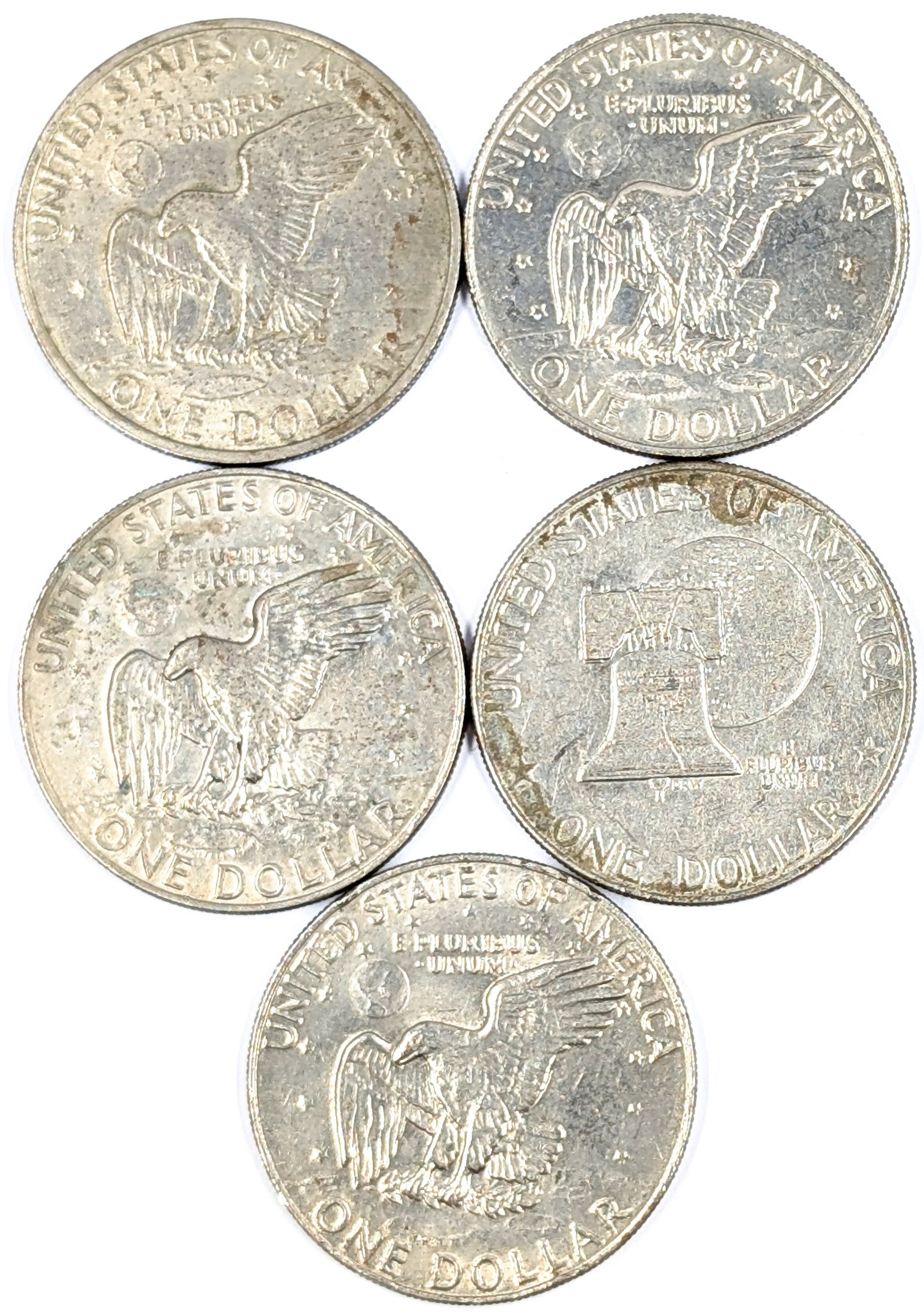 Lot of 5 Eisenhower "Ike" Dollars - 1971-1978 - 2