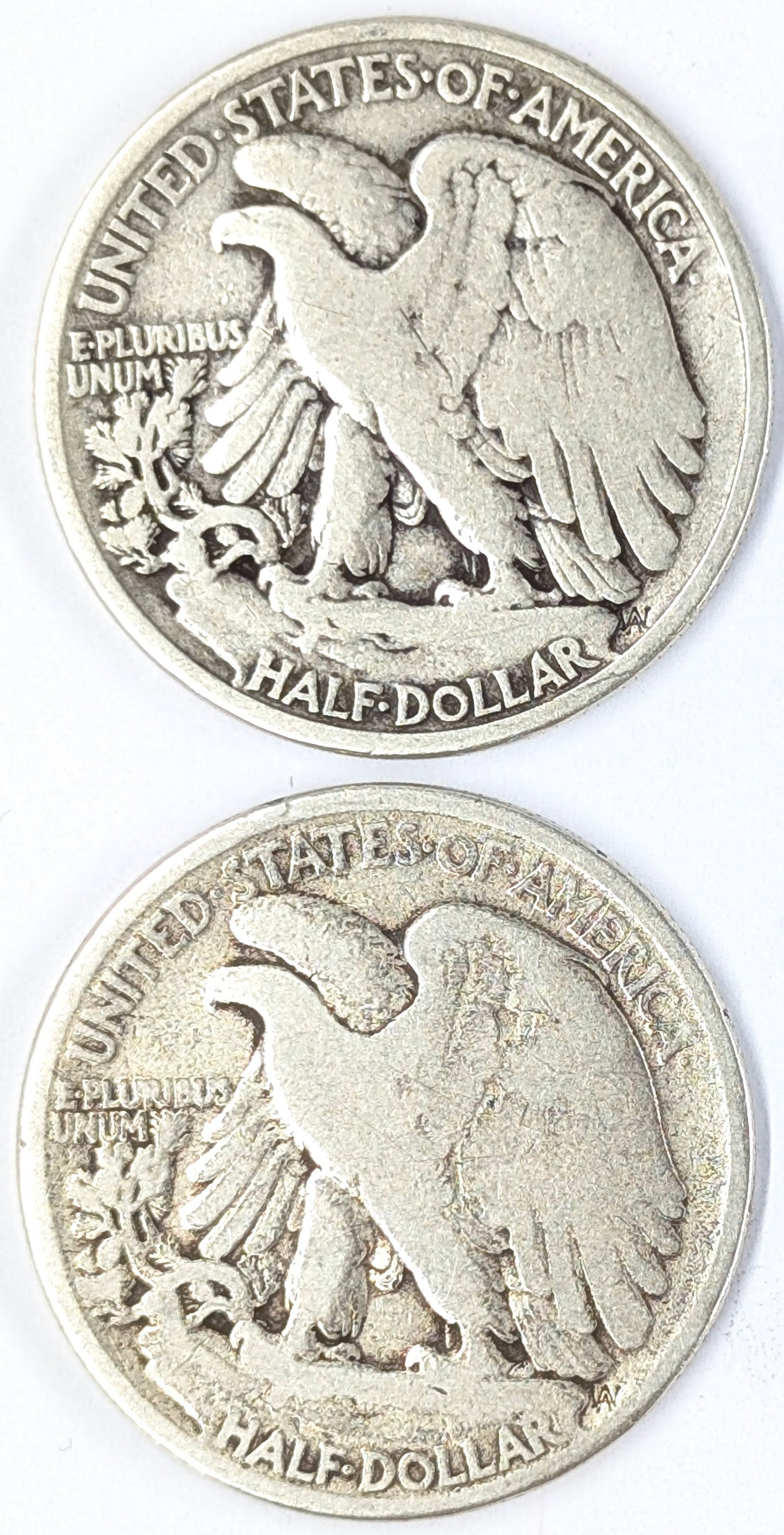 Lot of 2 Silver Walking Liberty Half Dollars - 1936, 1937 - 2