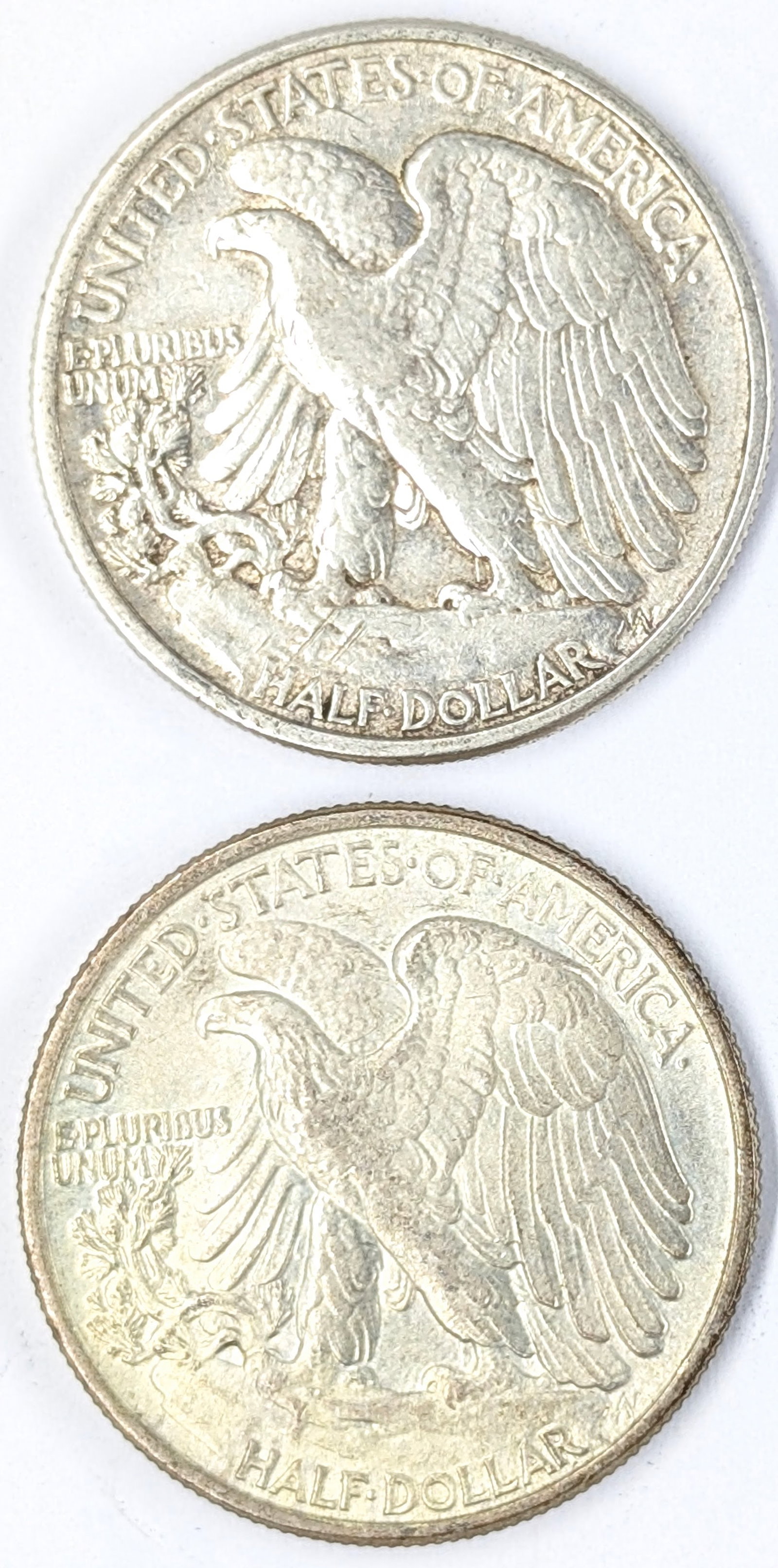 Lot of 2 Silver Walking Liberty Half Dollars - 1943, 1944 - 2