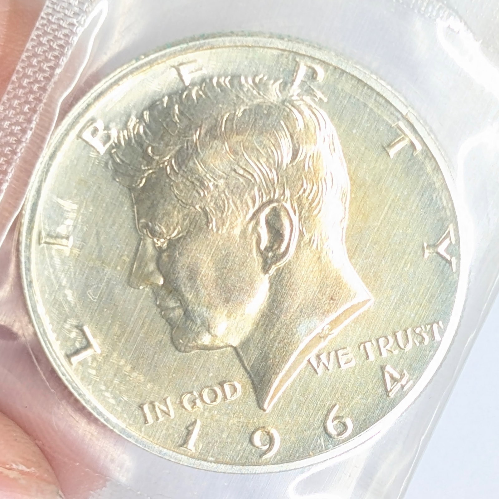 1964 Silver John F Kennedy Half Dollar - Uncirculated Toned: Silver