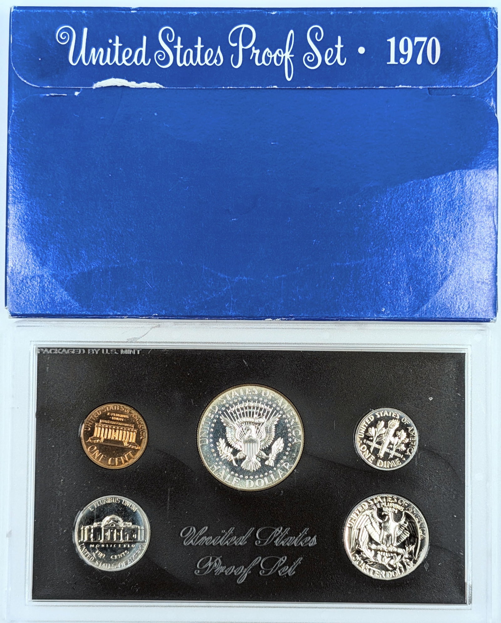 1970 US Mint Proof Set w/ Silver JFK Half - 2