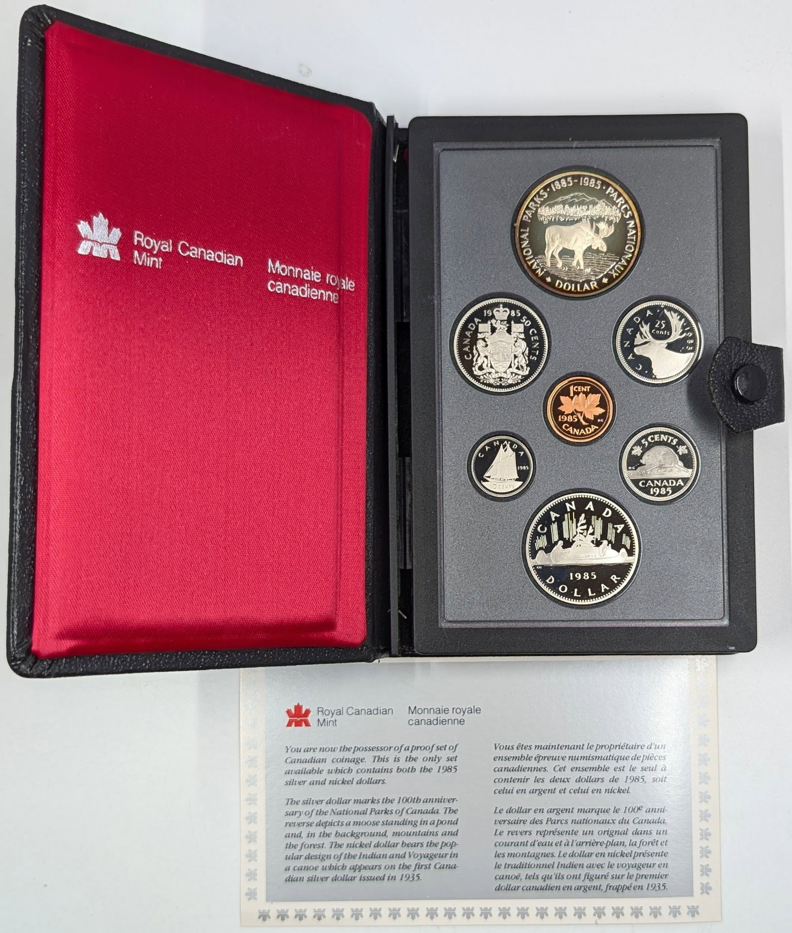 1985 Royal Canadian Mint Proof Set w/ Silver Dollar - Dollar is Toned: 50% Silver