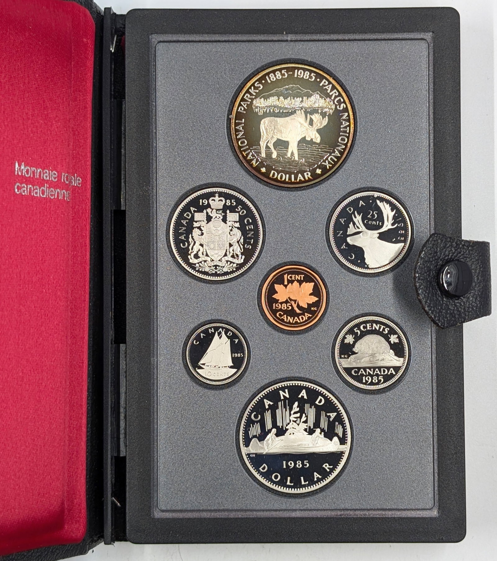 1985 Royal Canadian Mint Proof Set w/ Silver Dollar - Dollar is Toned - 2