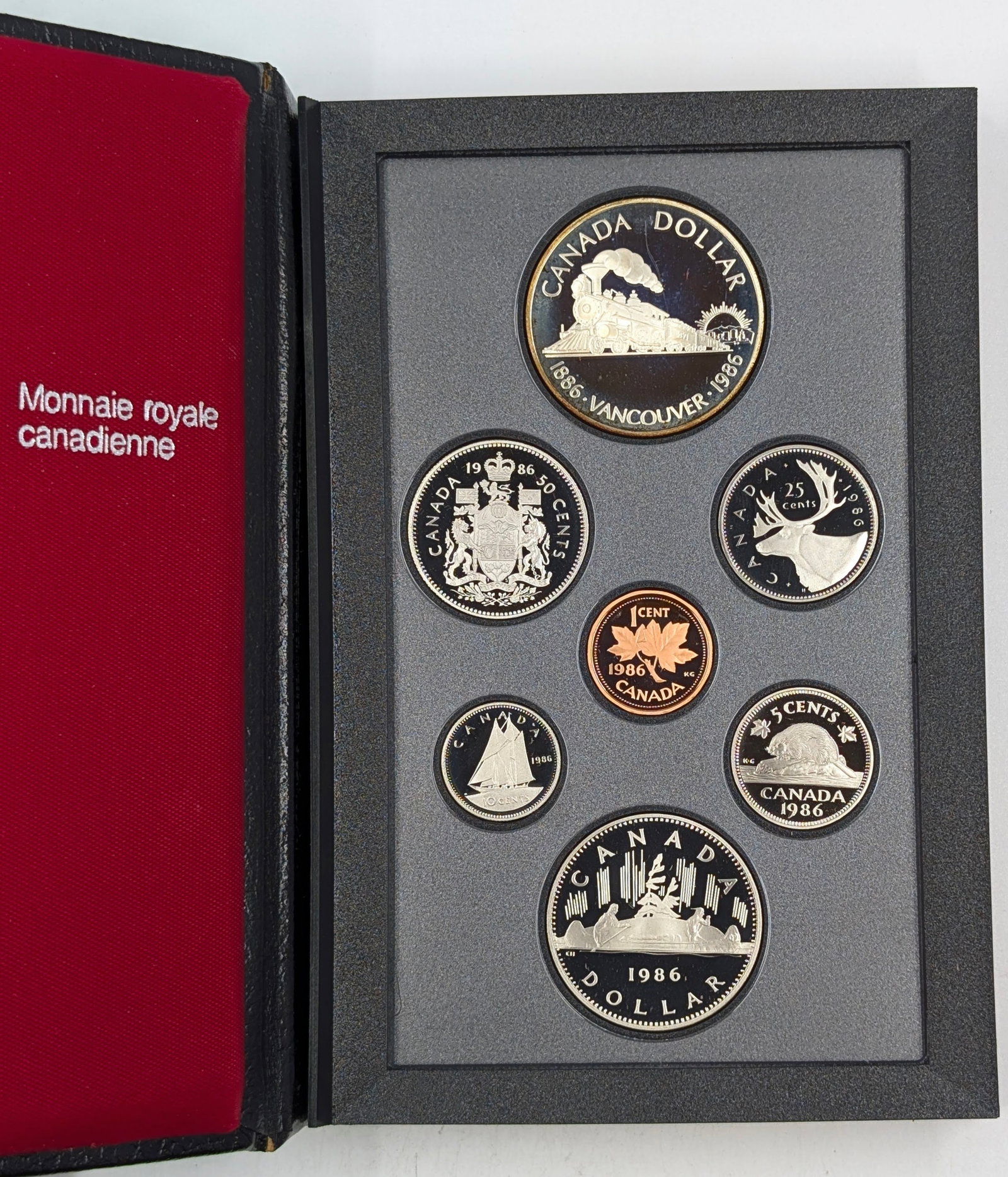 1986 Royal Canadian Mint Proof Set w/ Silver Dollar - Dollar is Lightly Toned - 2