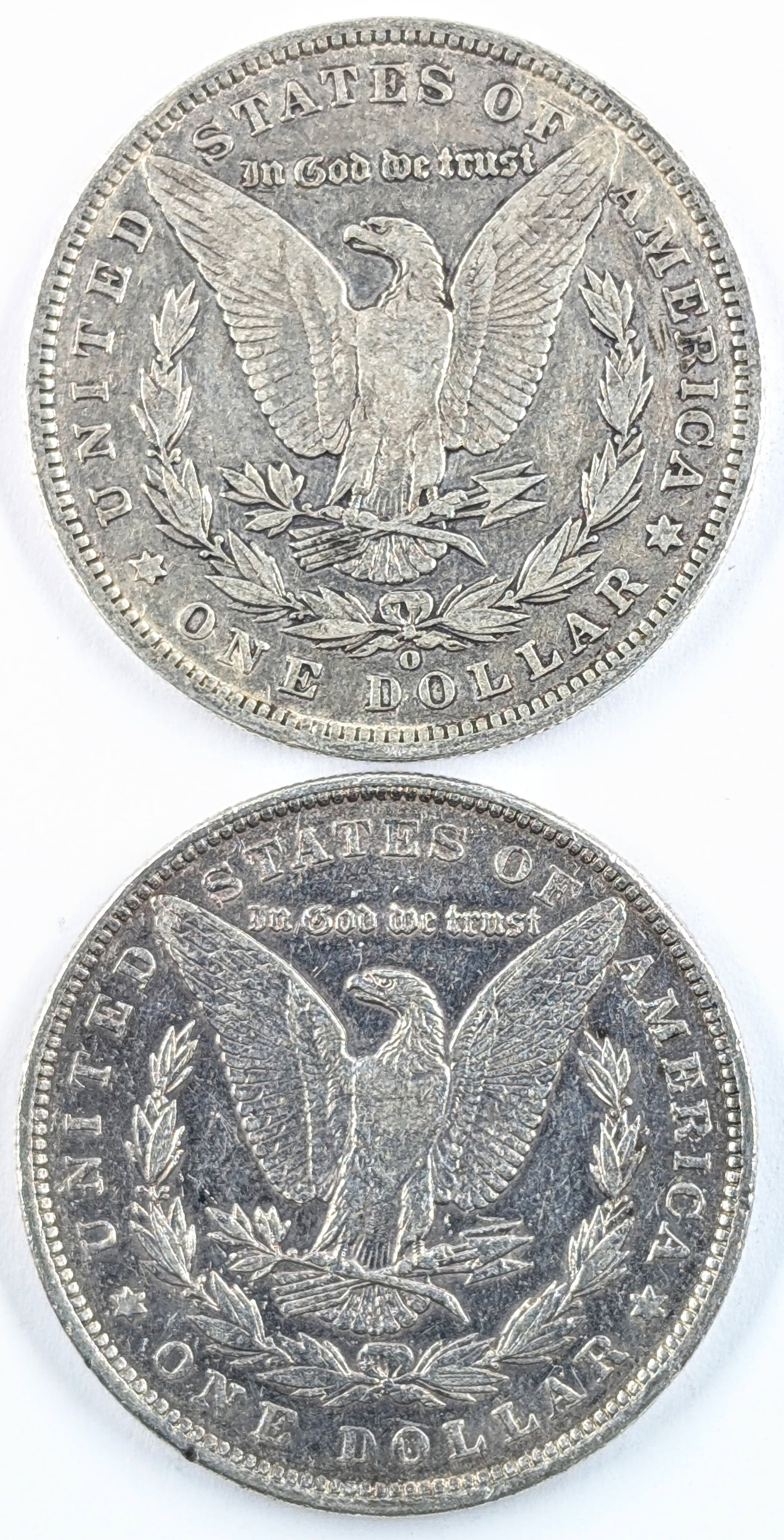 Lot of 2 Morgan Silver Dollars - 1888-O, 1889 - 2
