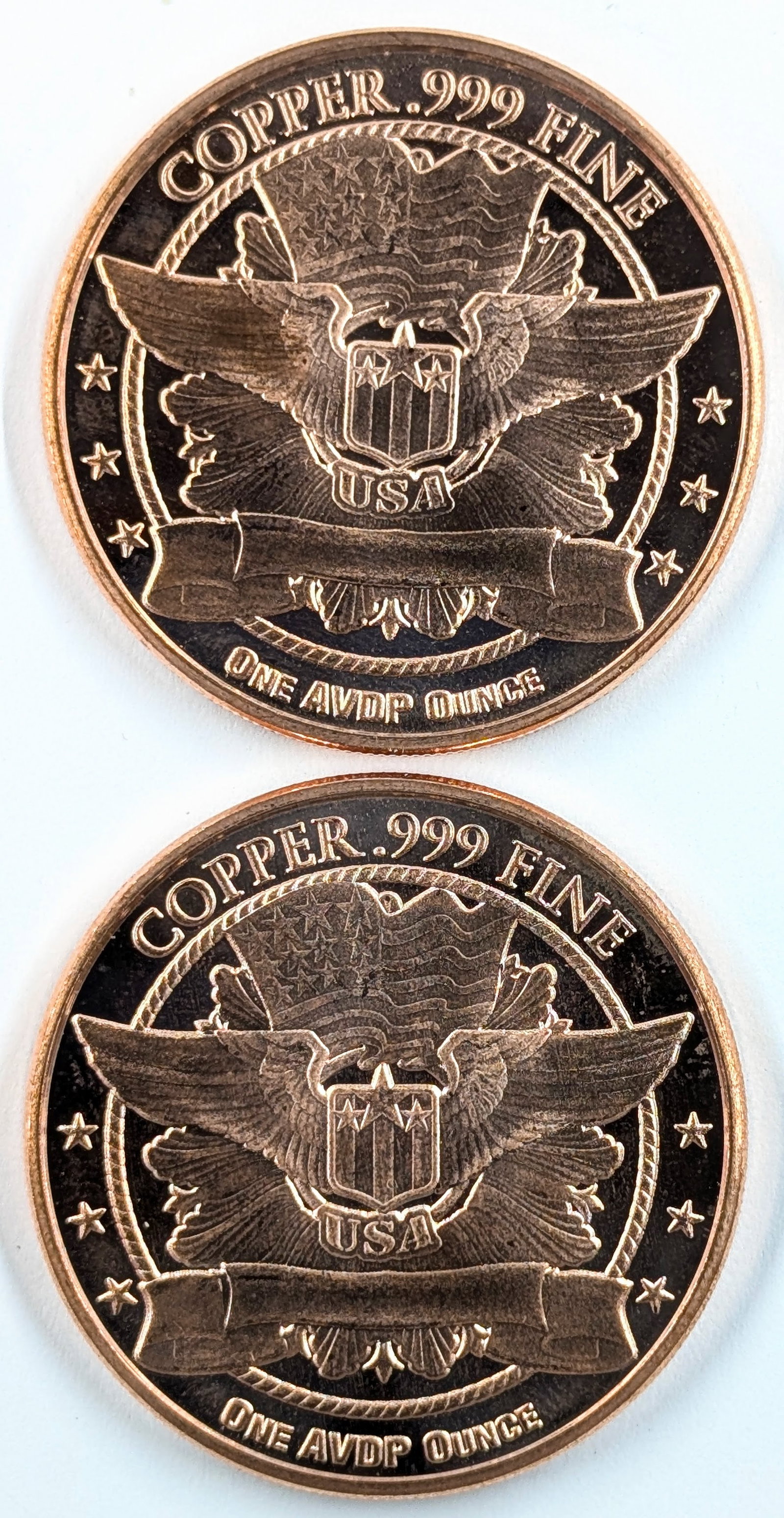 Lot of 2 - 1 Ounce (each) Fine .999 Copper Rounds - Don't Mess With Me - 2
