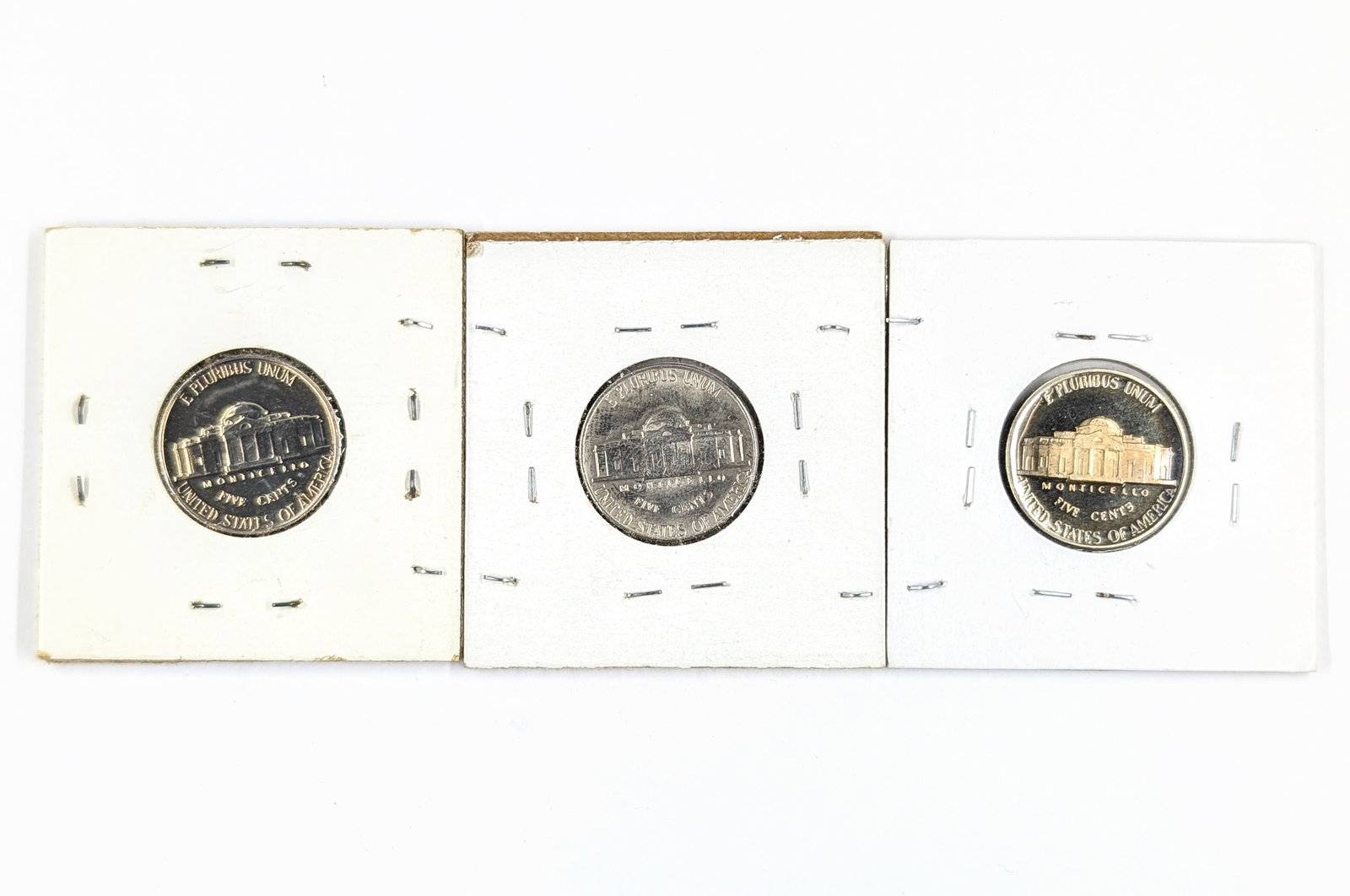 Lot of 3 Jefferson Nickels - 1957, 1970-D, 1982-S - 2 Proofs - 2