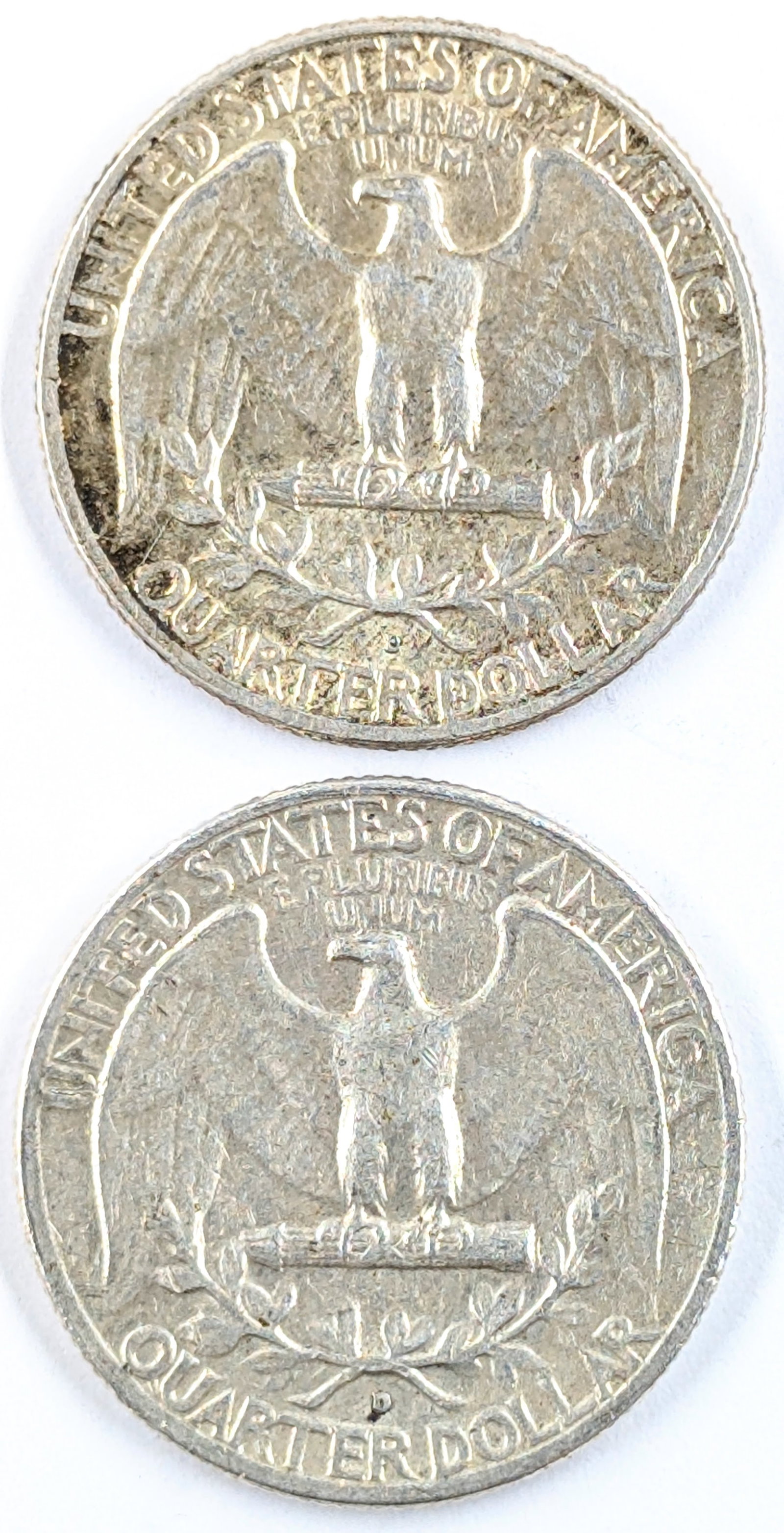 Lot of 2 Silver Washington Quarters - 1963-D, 1964-D - 2