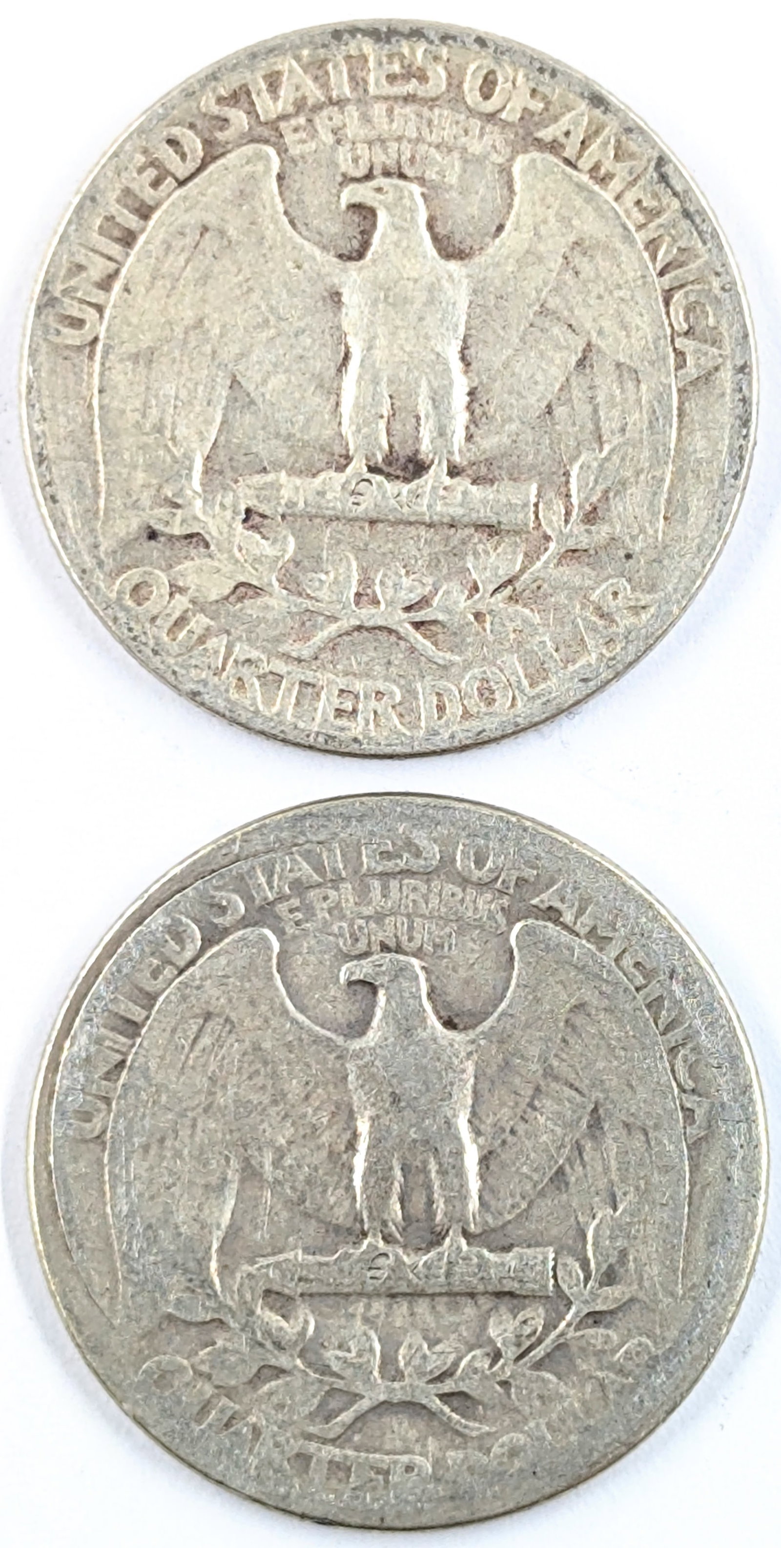 Lot of 2 Silver Washington Quarters - 1944, 1945 - 2
