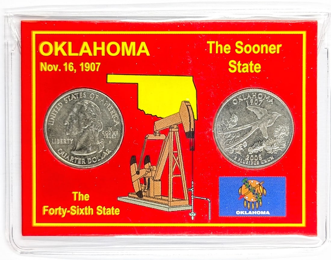 2008 P/D Oklahoma State Quarter 2-Coin Set: Coin