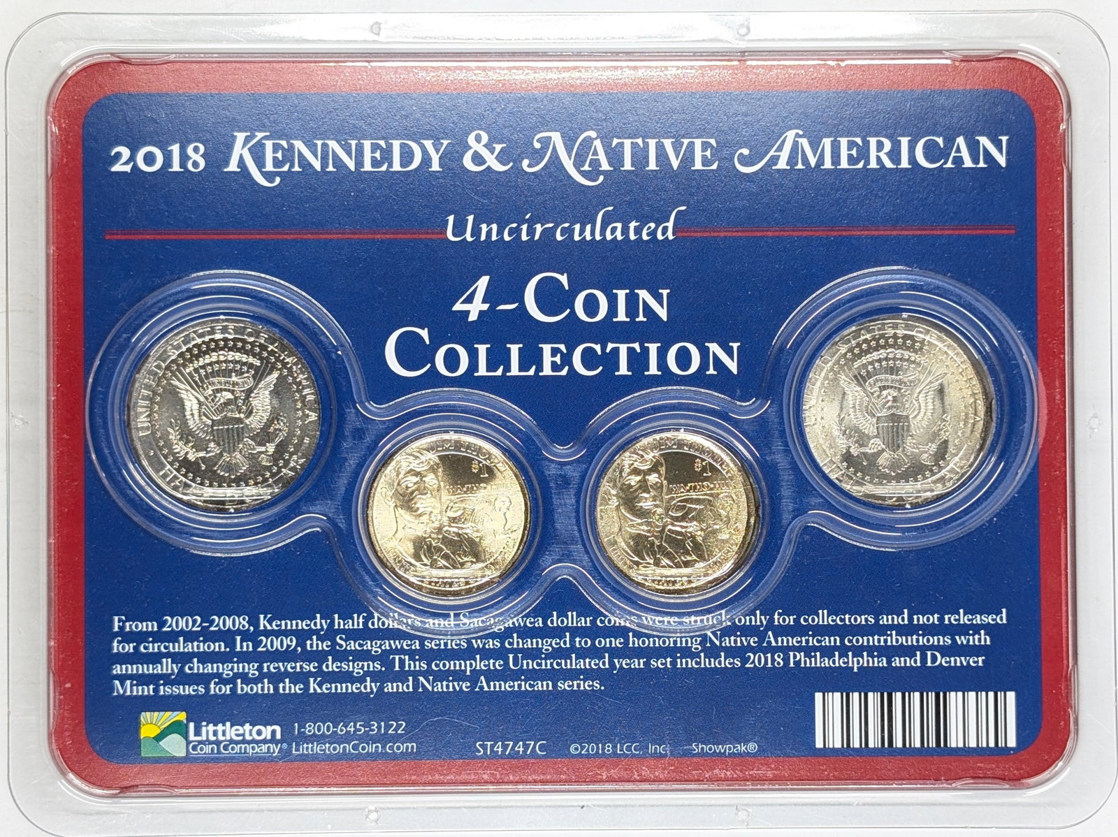 2018 P/D Uncirculated Kennedy & Native American Special Collector's Edition - 2