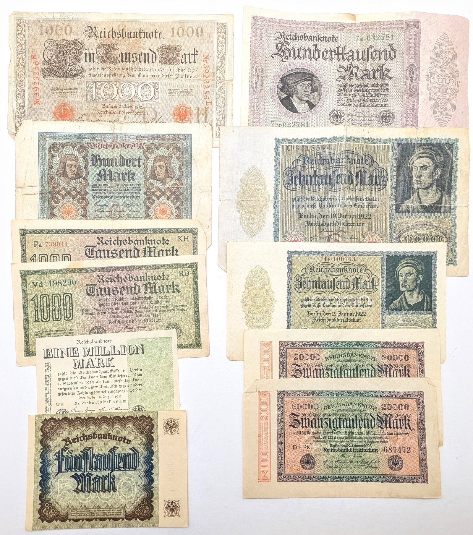 Large Lot of 12 German Banknotes (1 of 2)