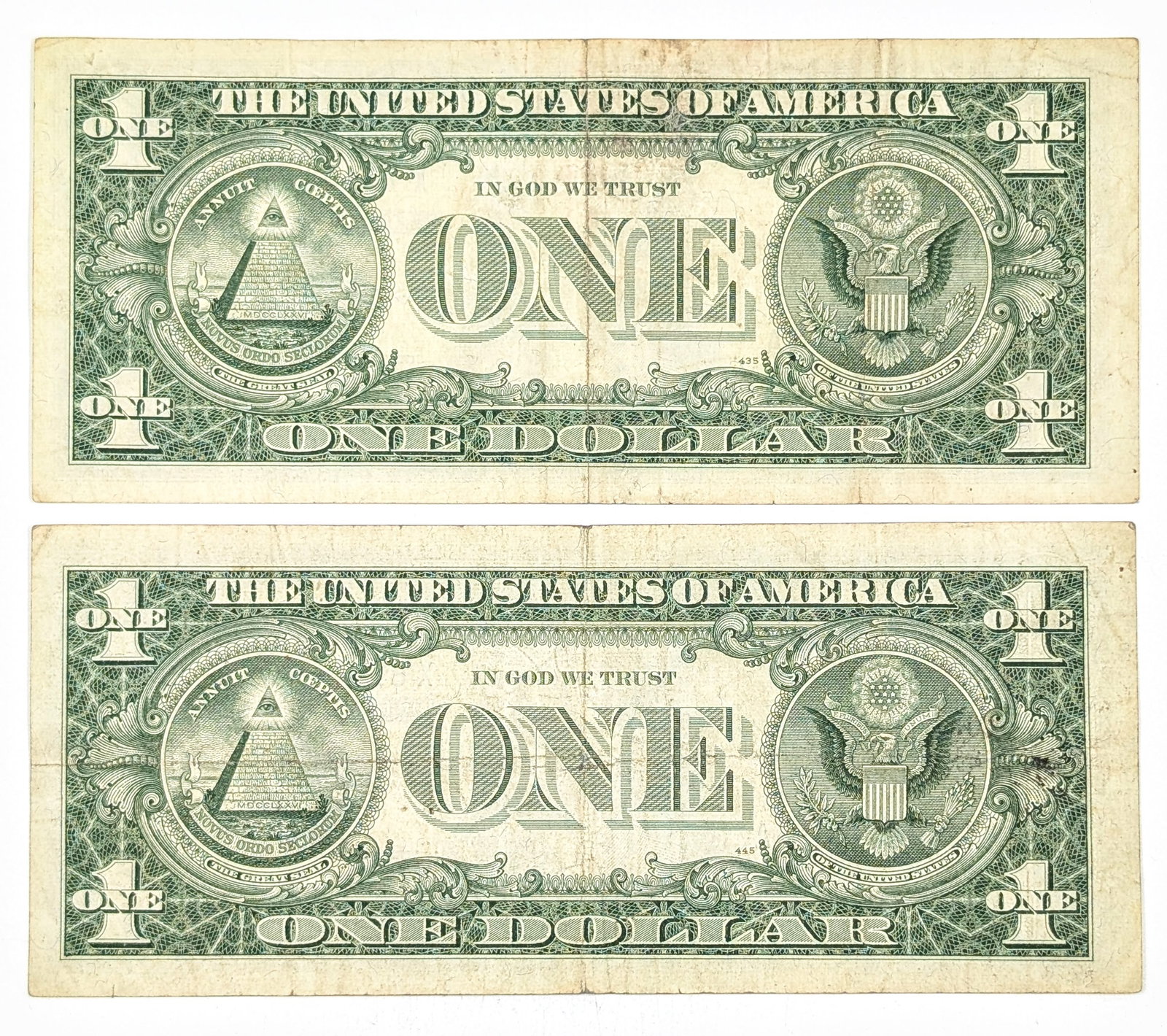 Lot of 2 - 1957-B $1 Notes - Silver Certificates - 2