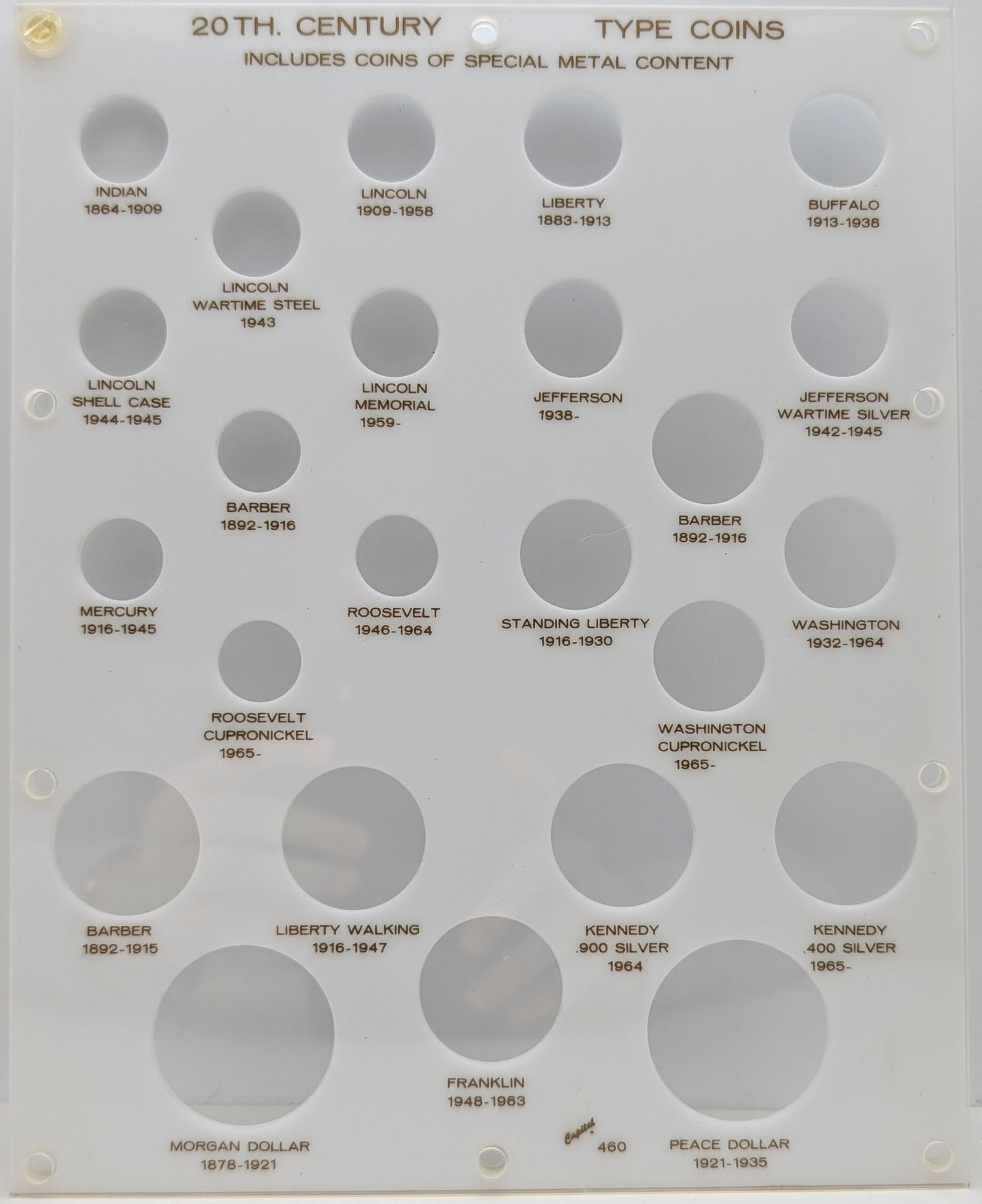Capitol 20th Century Type Coins Large Case - Empty (1 of 2)